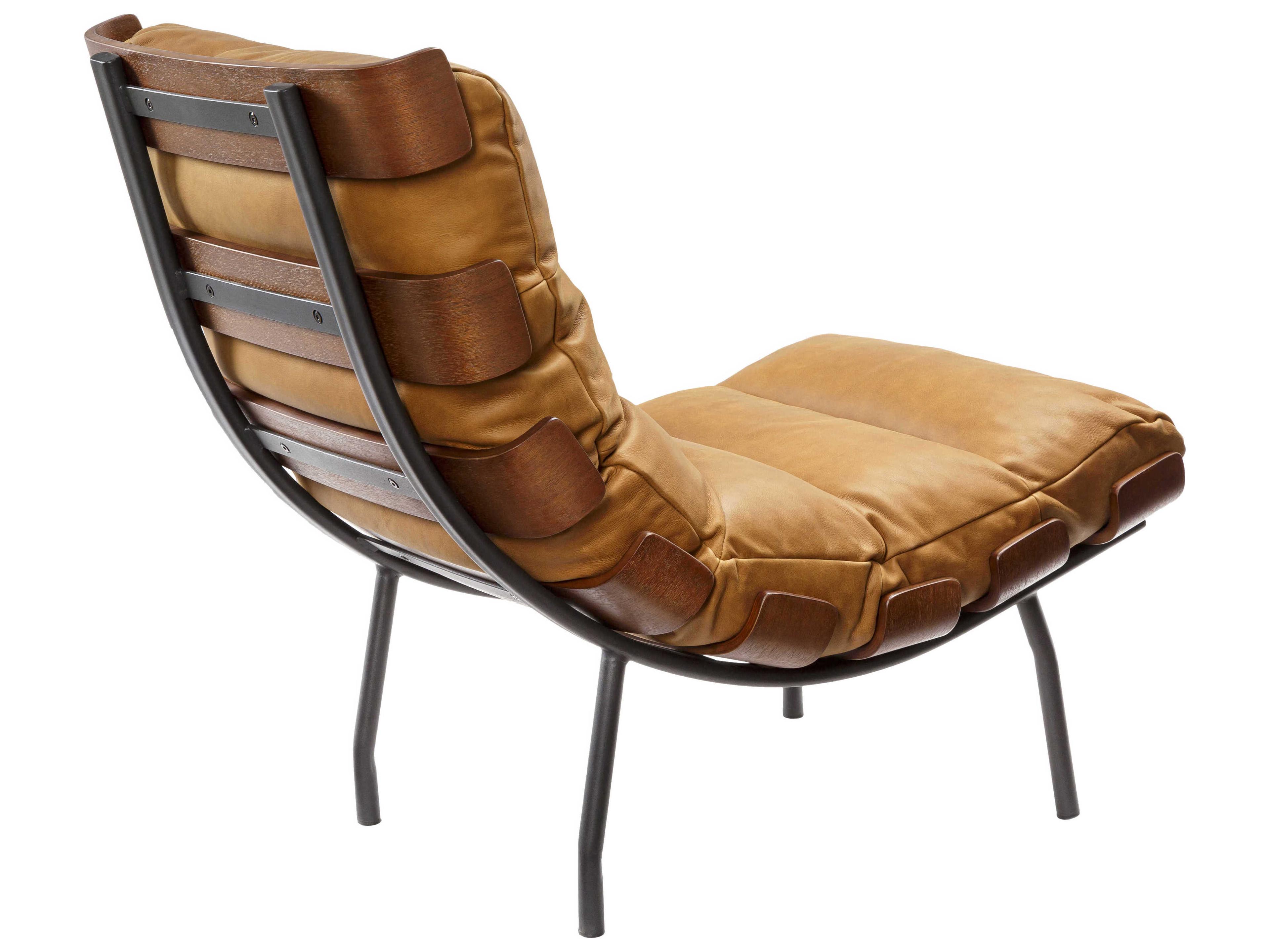 Surya Laval Brown Leather Accent Chair