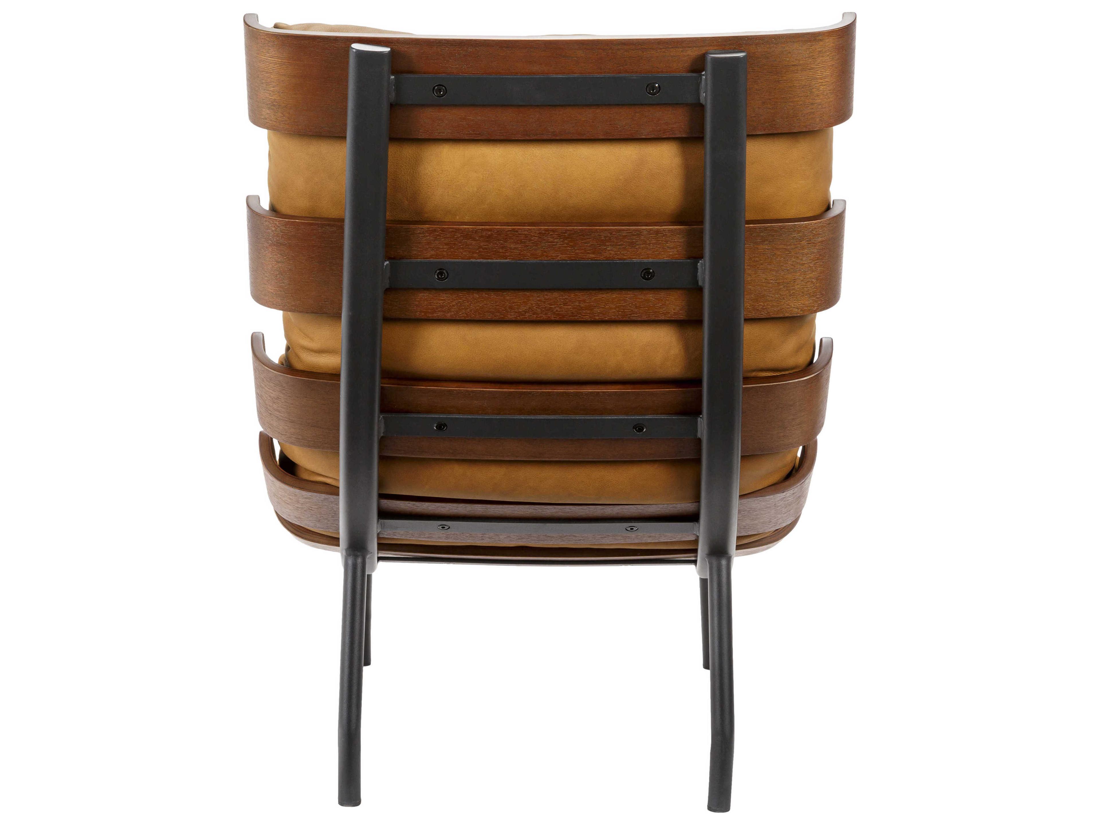 Surya Laval Brown Leather Accent Chair