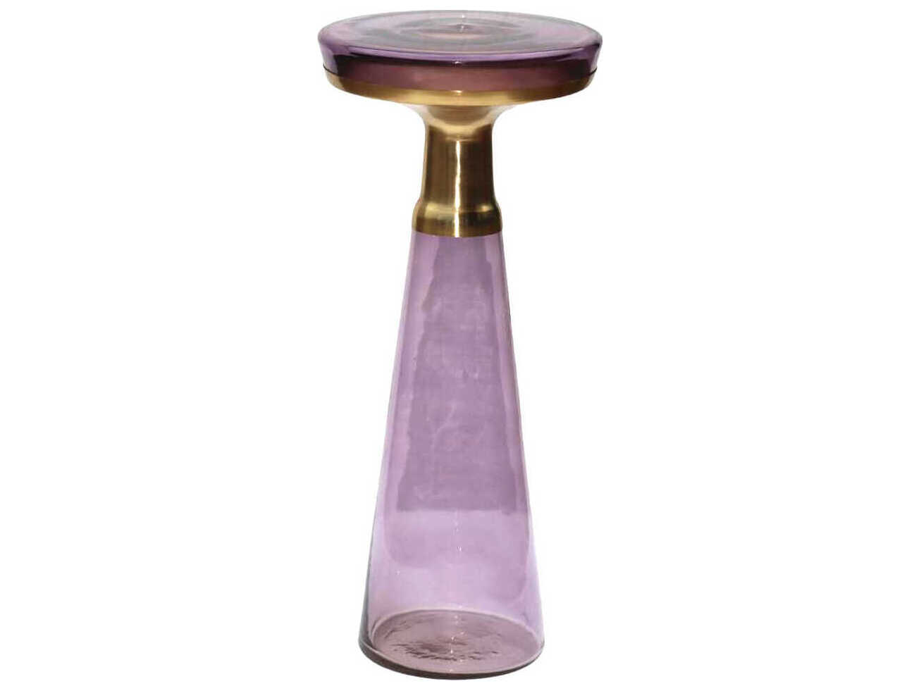 Surya Luzerne Round Glass Violet End Table
