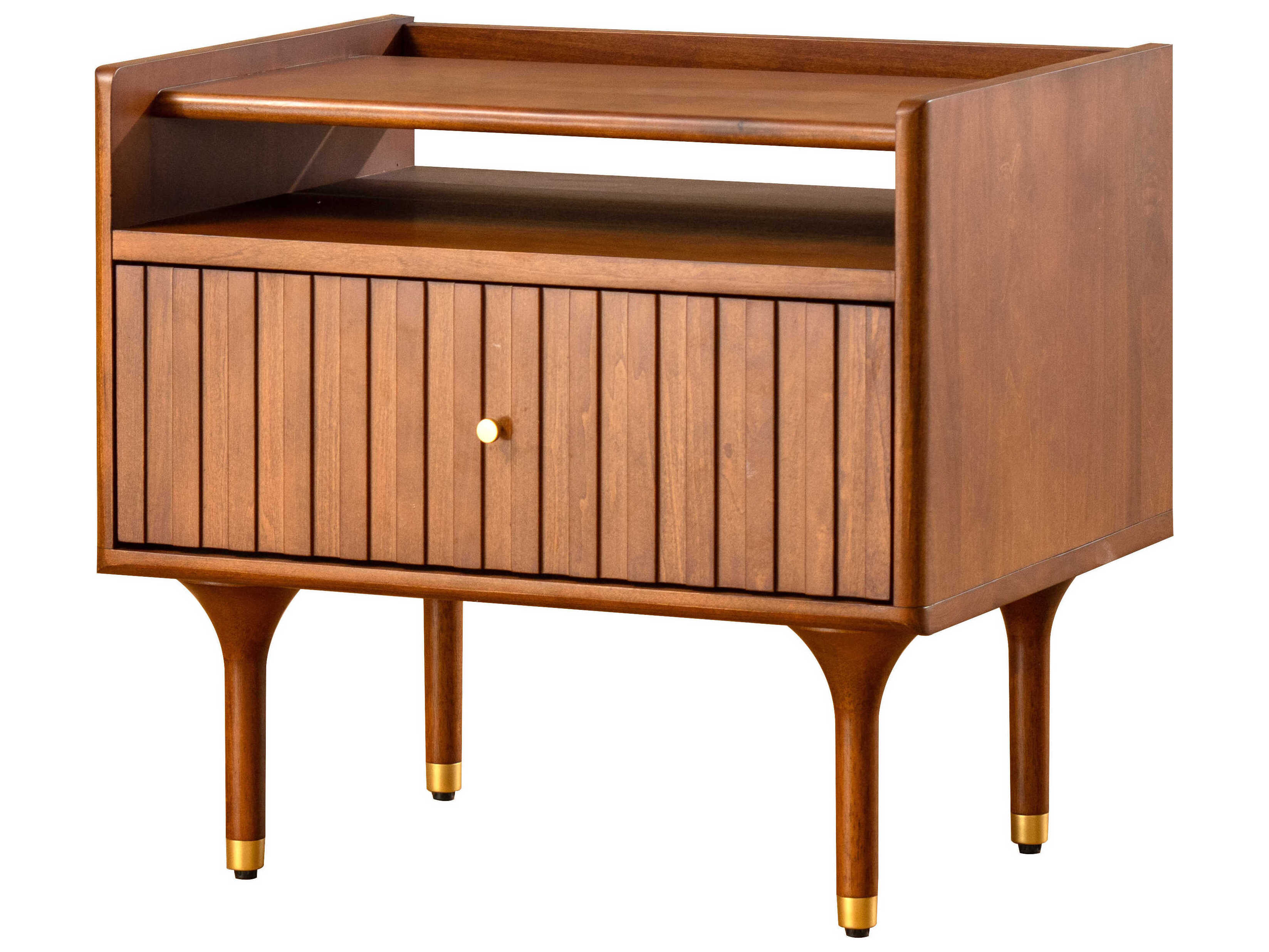 Surya Madri 1-Drawer Rubberwood Nightstand