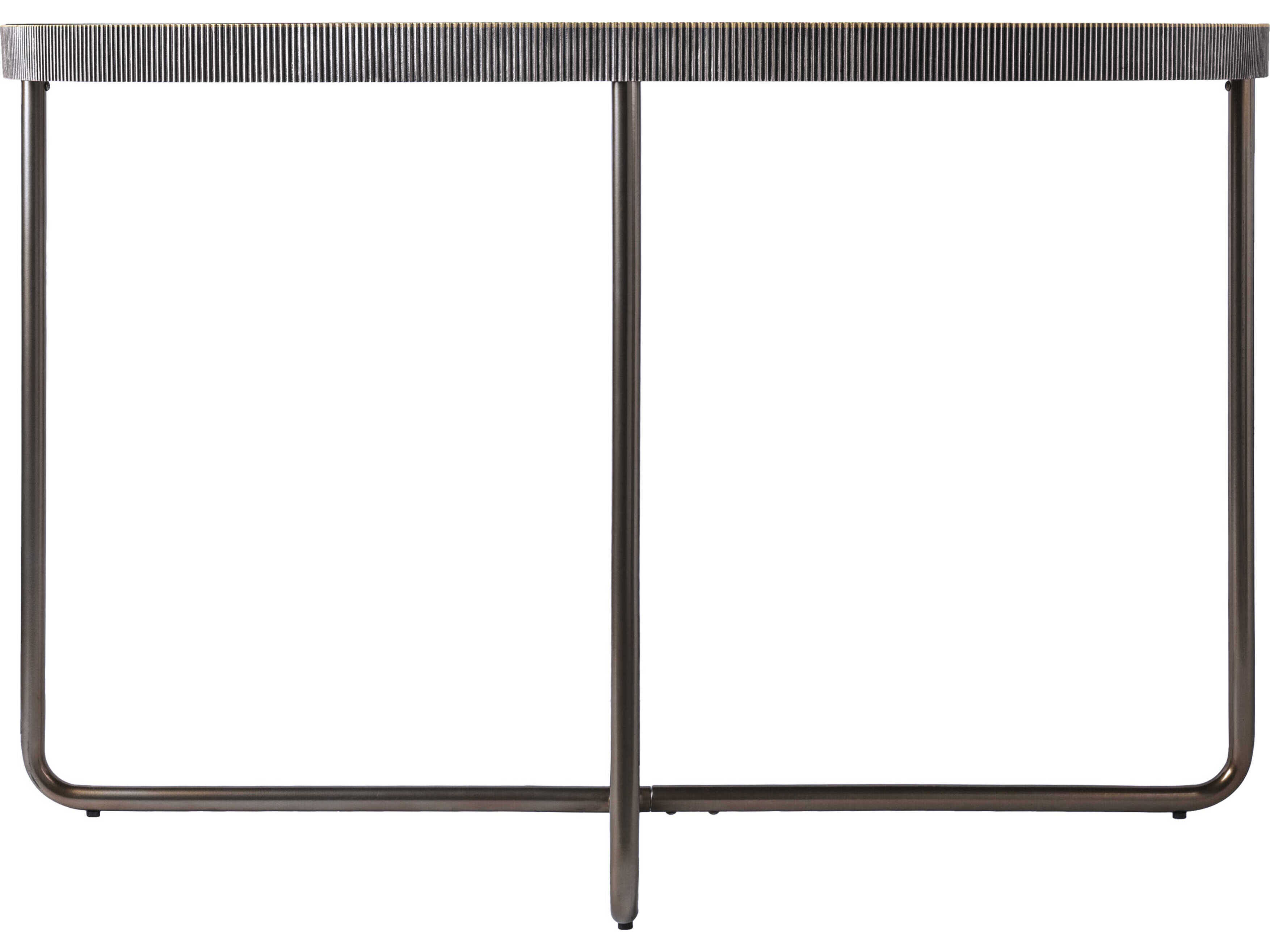 Surya Melton Demilune Glass Black Console Table