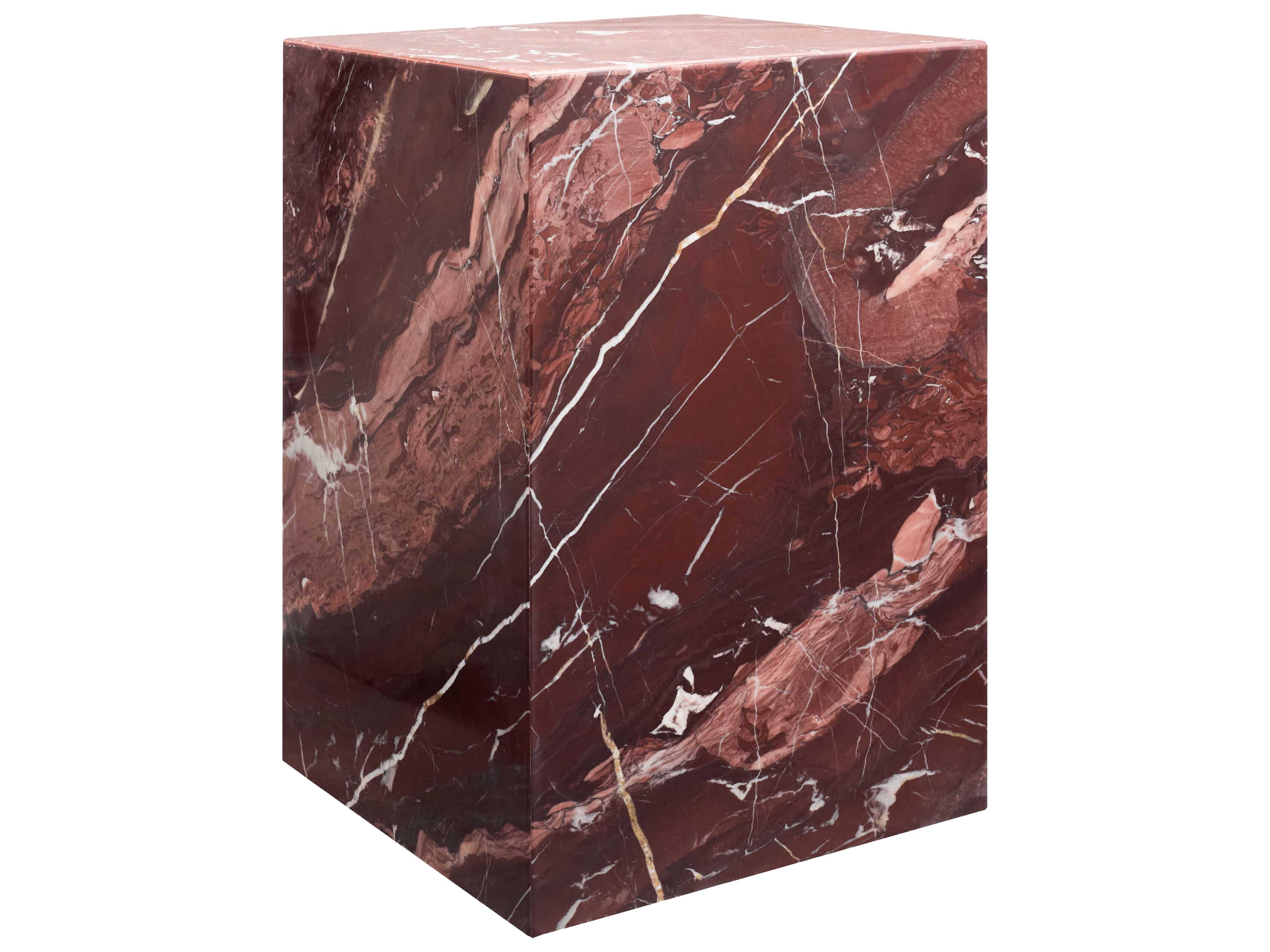 Surya Metier Square Marble Red End Table