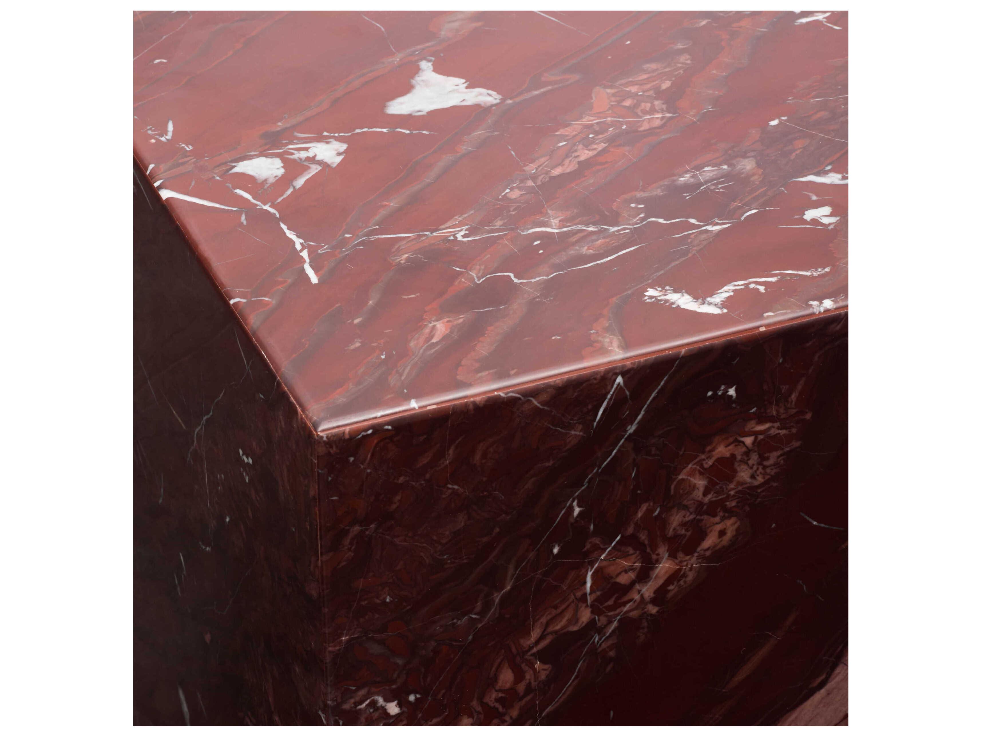 Surya Metier Square Marble Red End Table