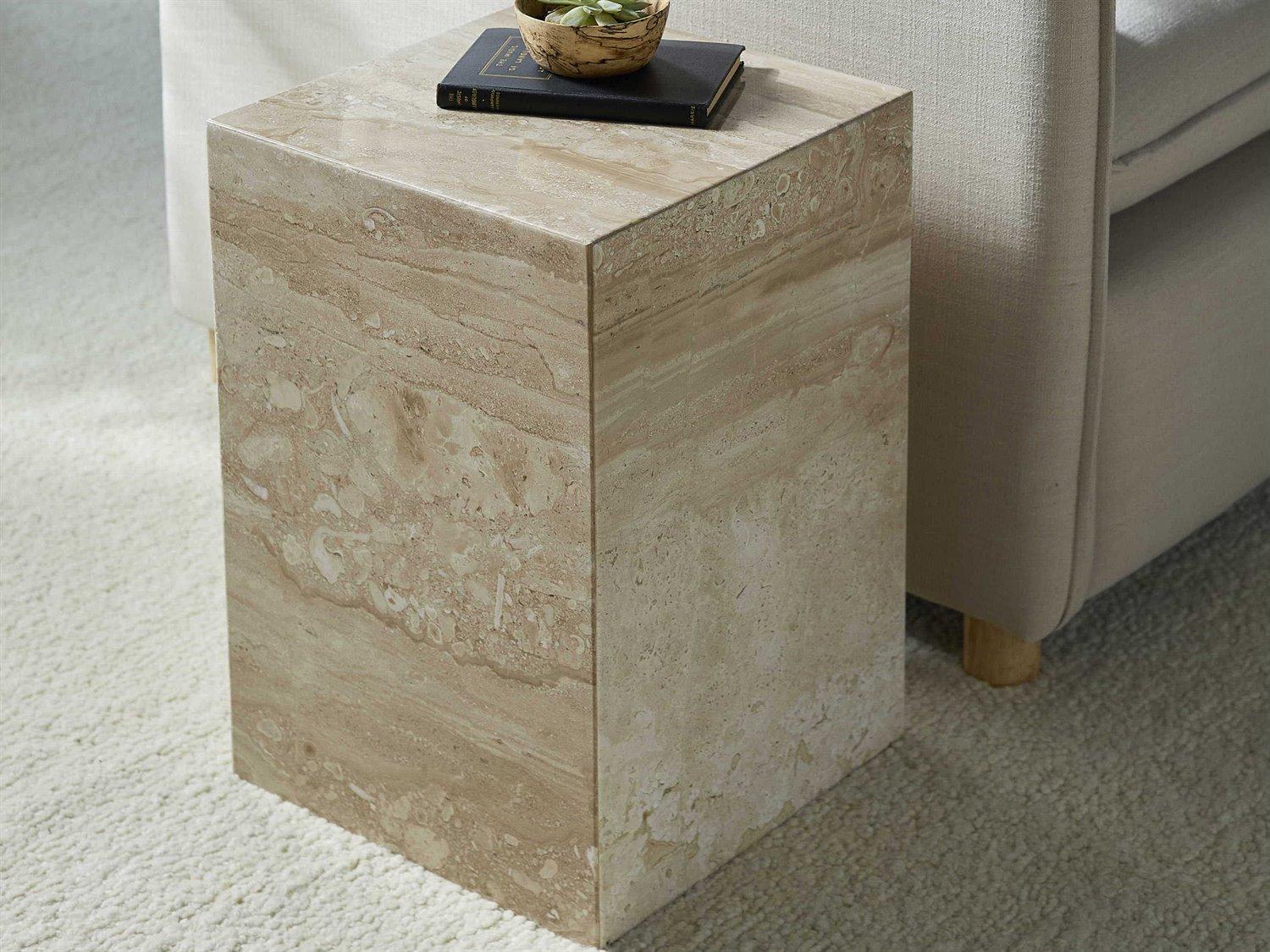 Surya Metier Square Marble Beige End Table