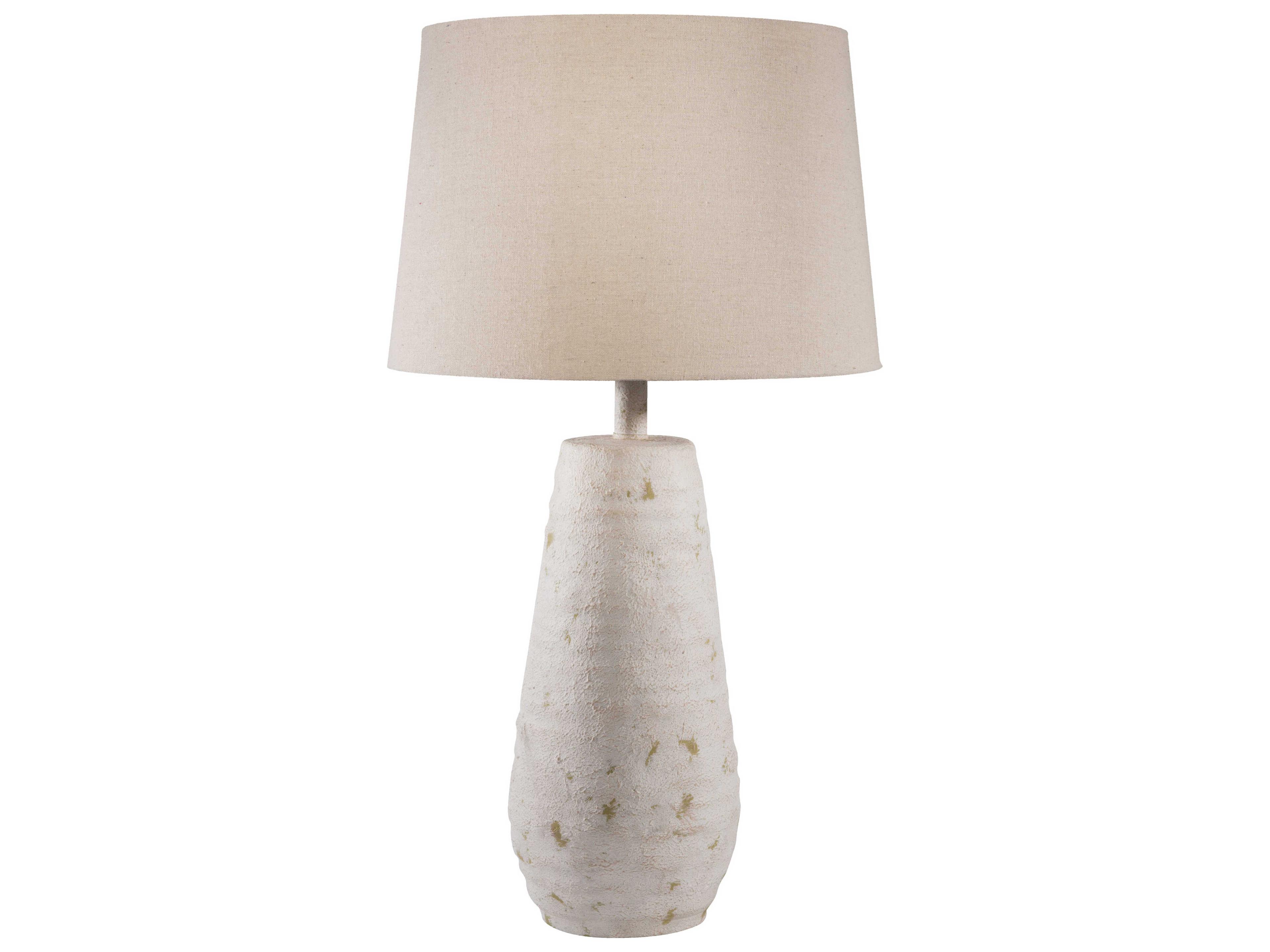 Surya Maggie Ivory Linen Off White Buffet Lamp