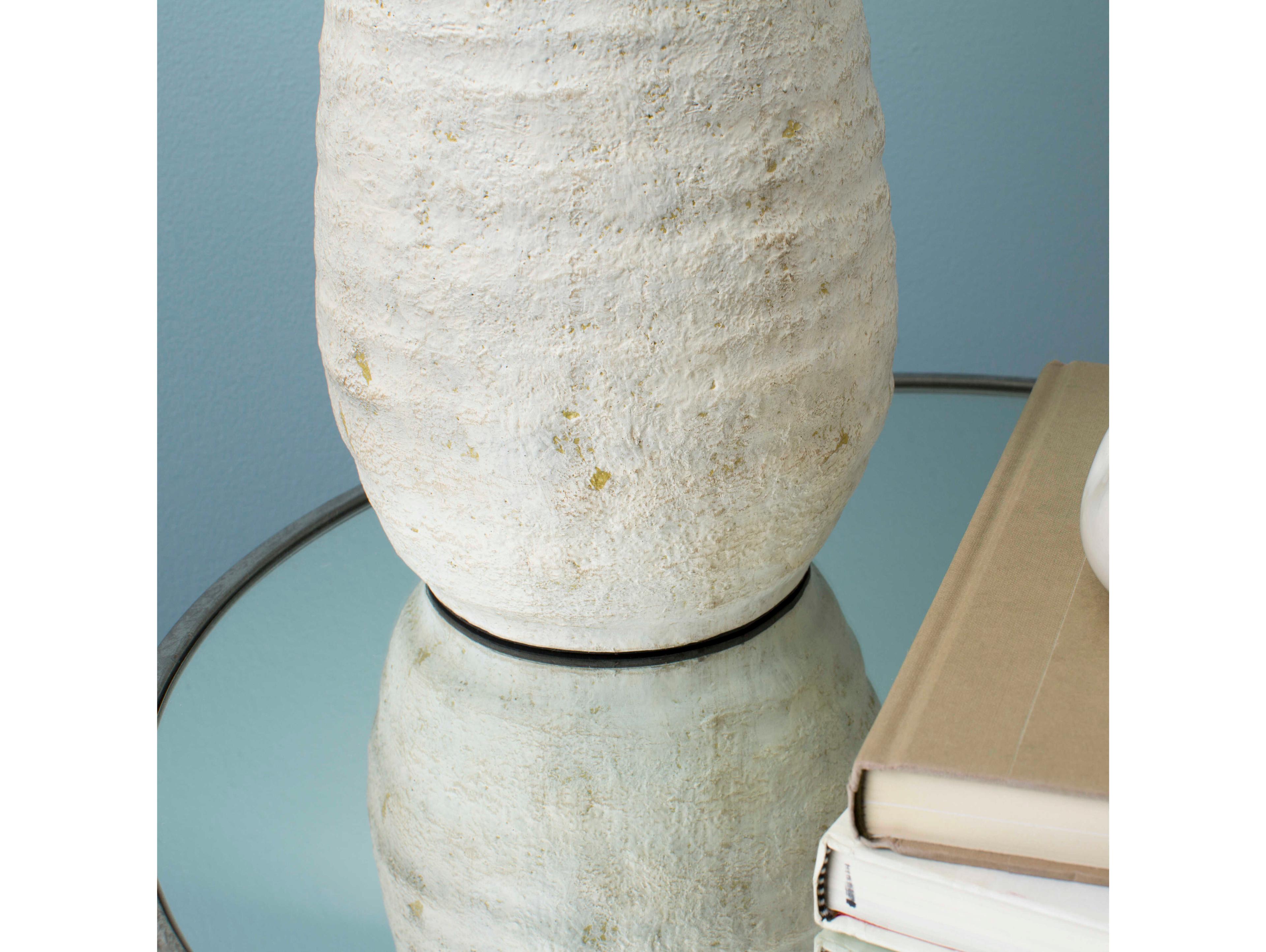 Surya Maggie Ivory Linen Off White Buffet Lamp