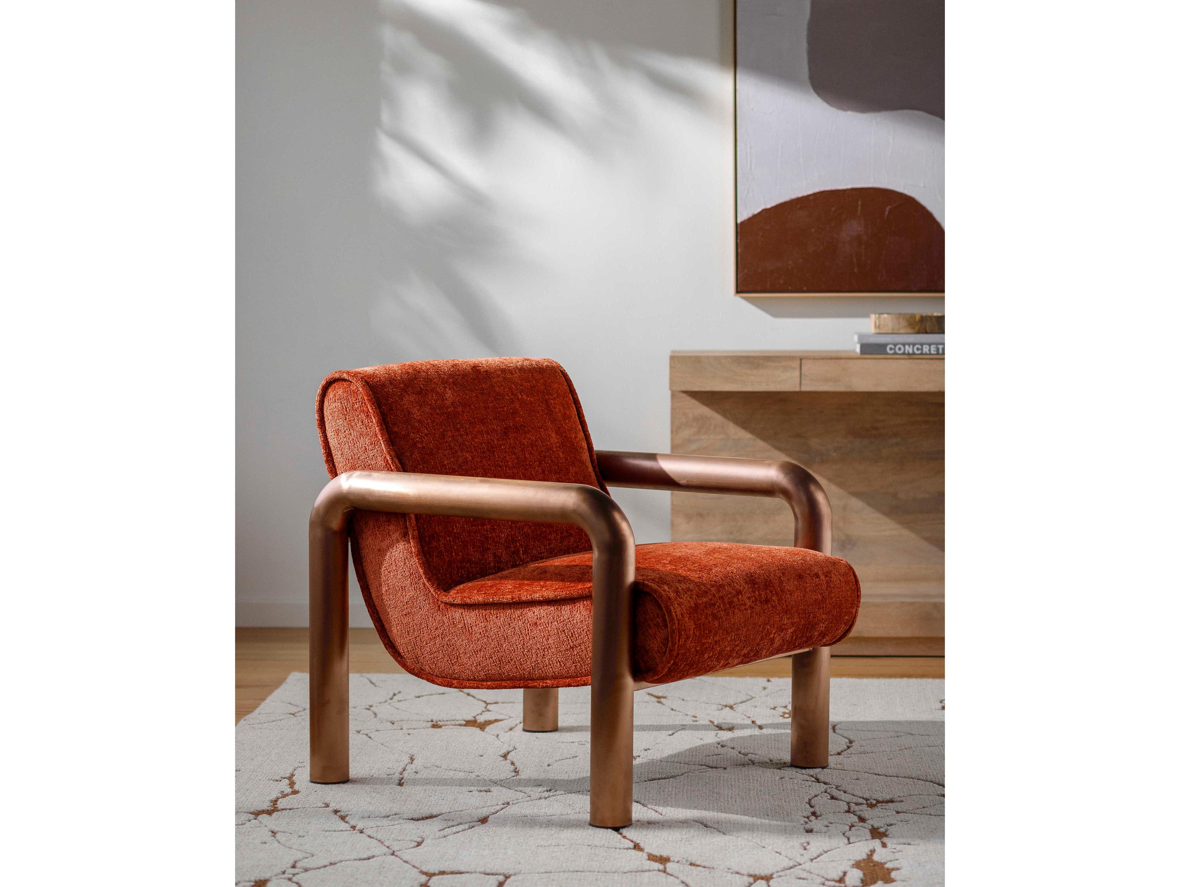 Surya Magnus Orange Accent Chair