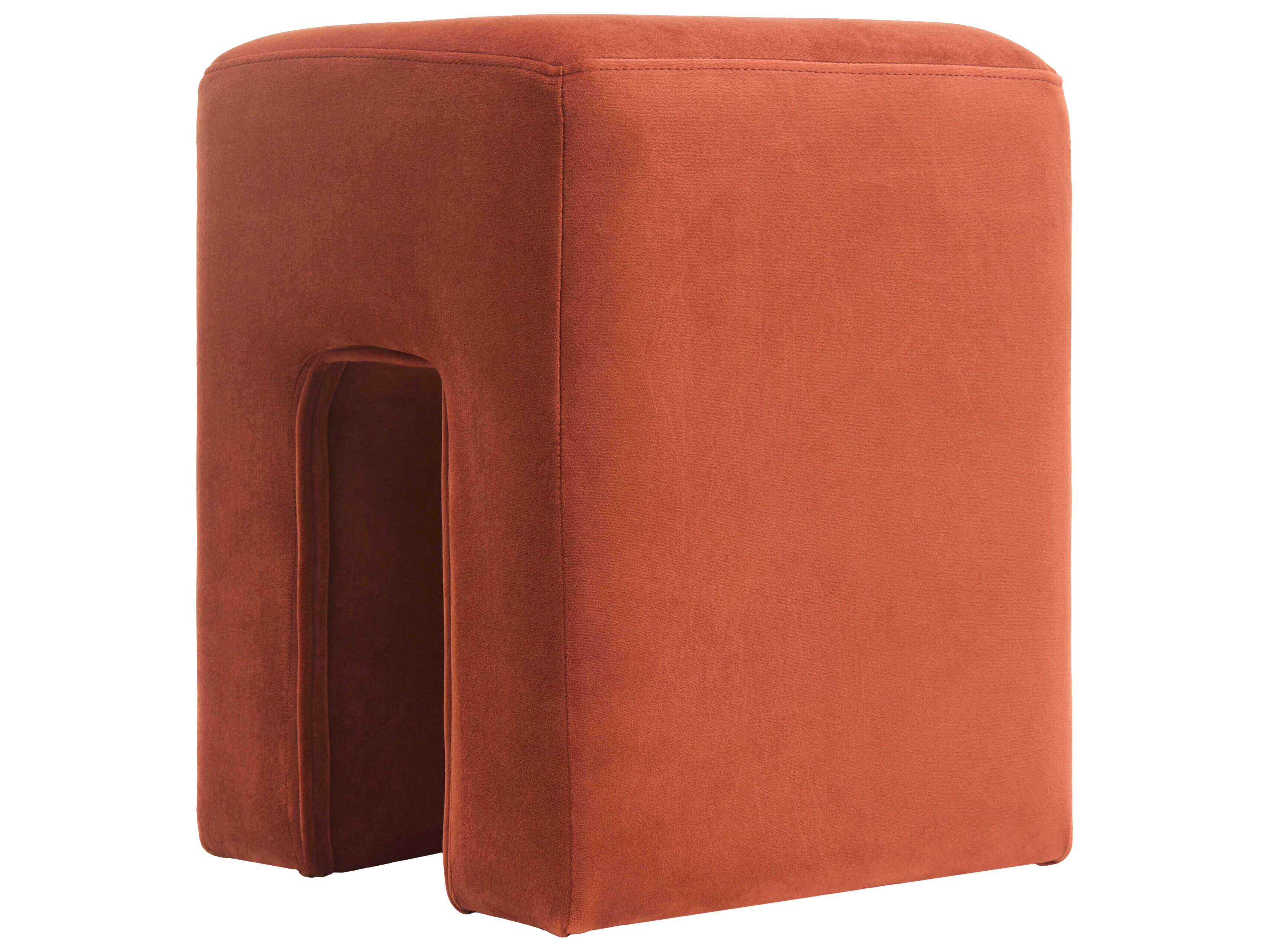 Surya Miraya Rust Red Upholstered Ottoman