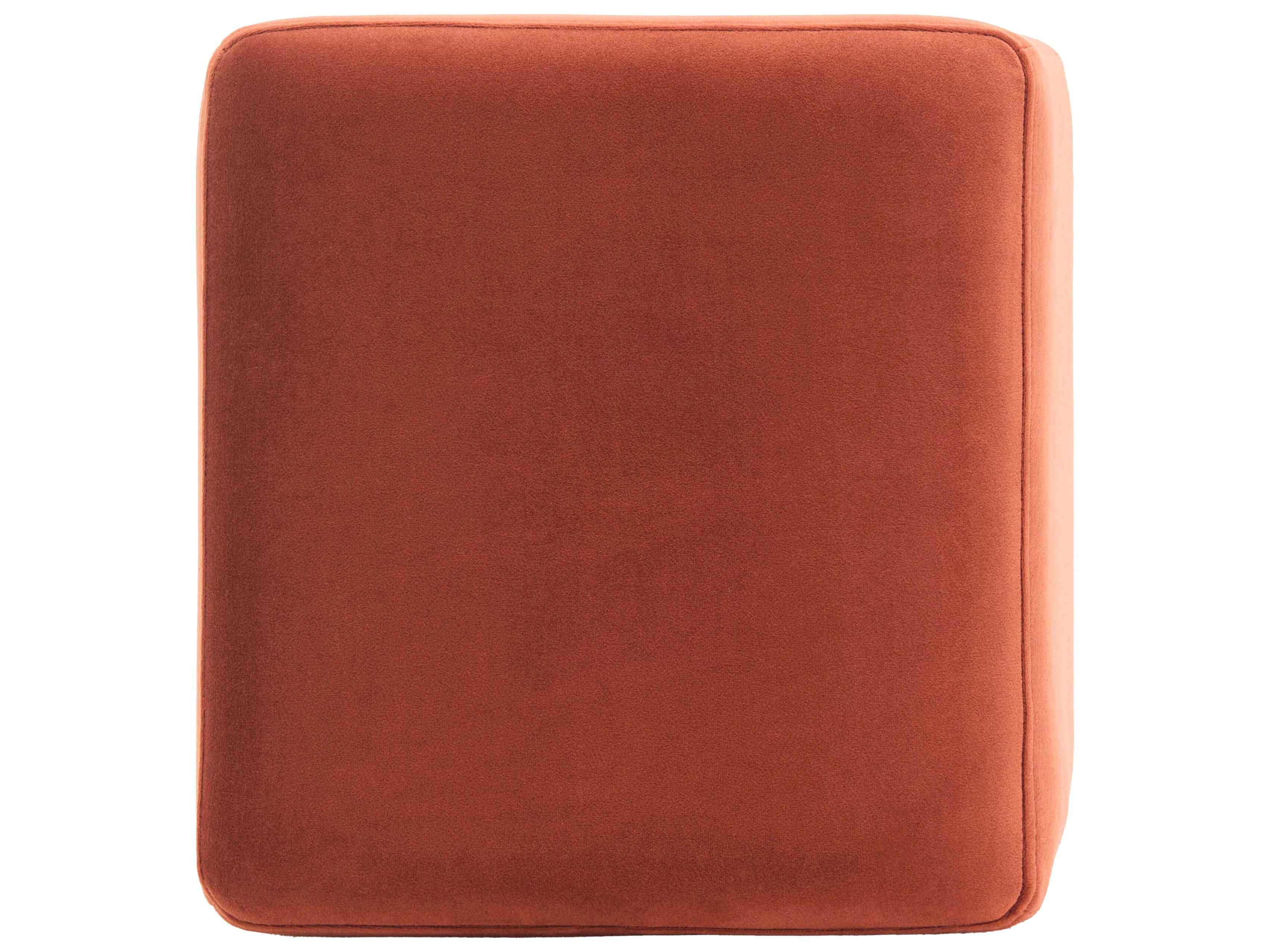 Surya Miraya Rust Red Upholstered Ottoman