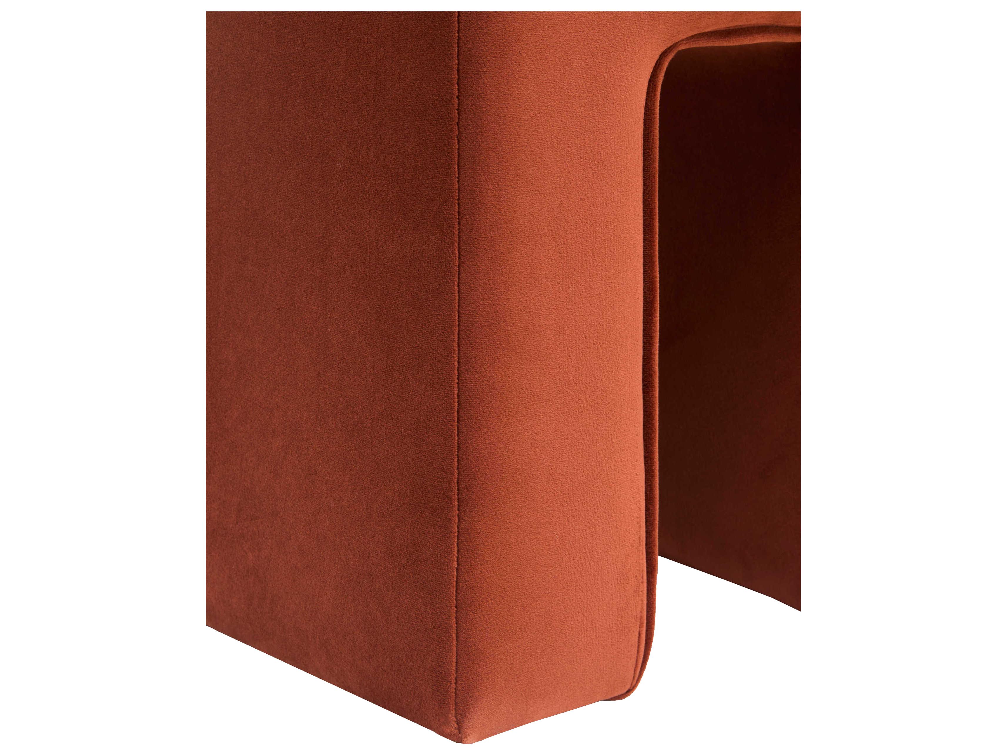 Surya Miraya Rust Red Upholstered Ottoman