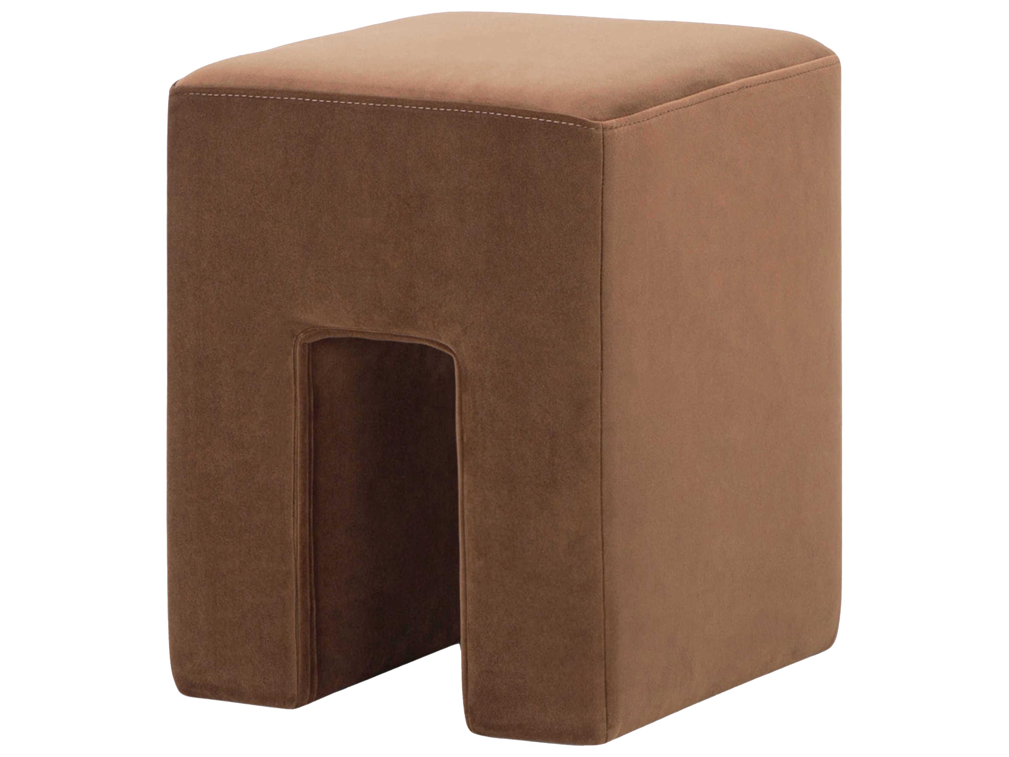 Surya Miraya Brown Upholstered Ottoman