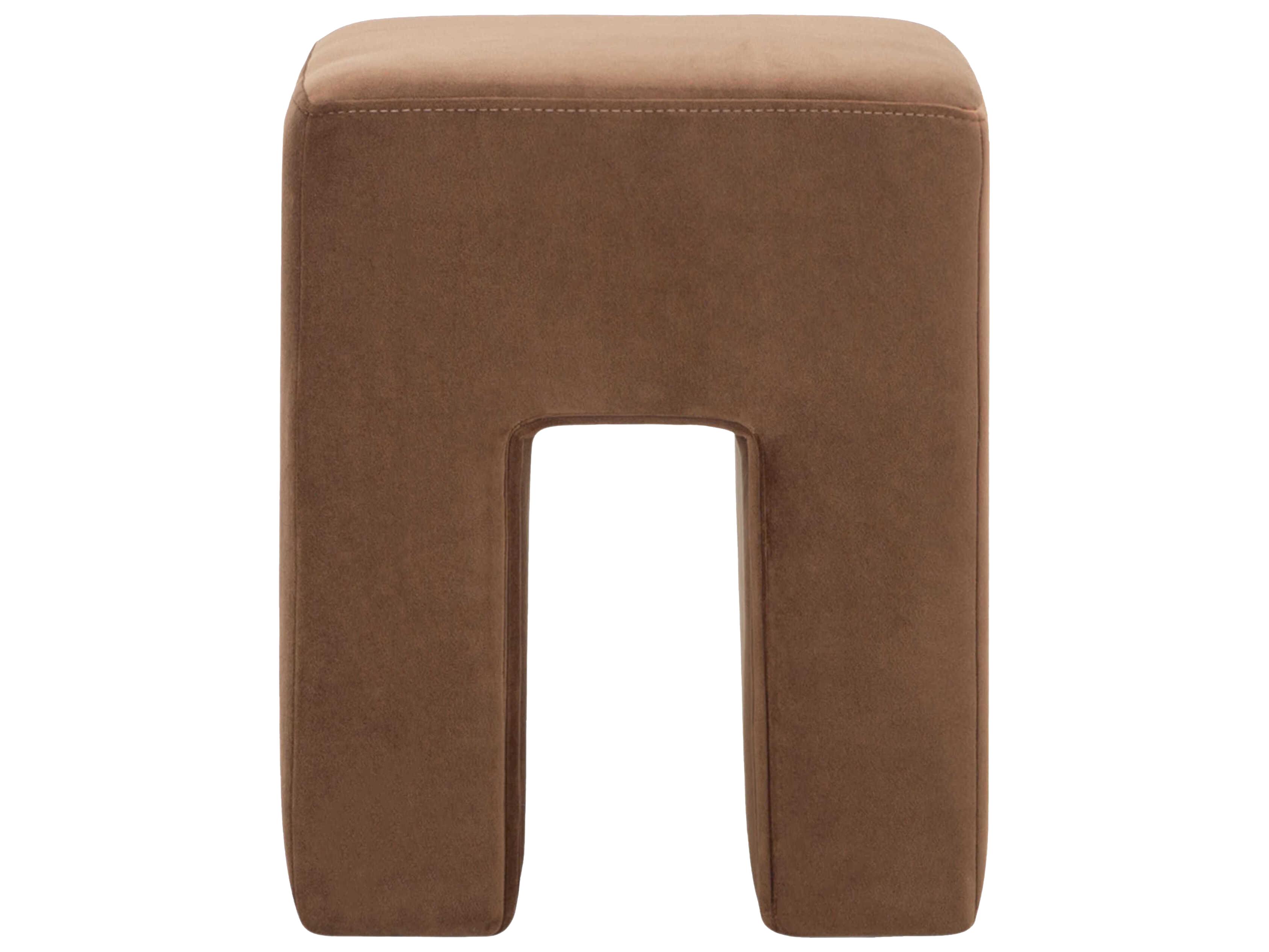 Surya Miraya Brown Upholstered Ottoman
