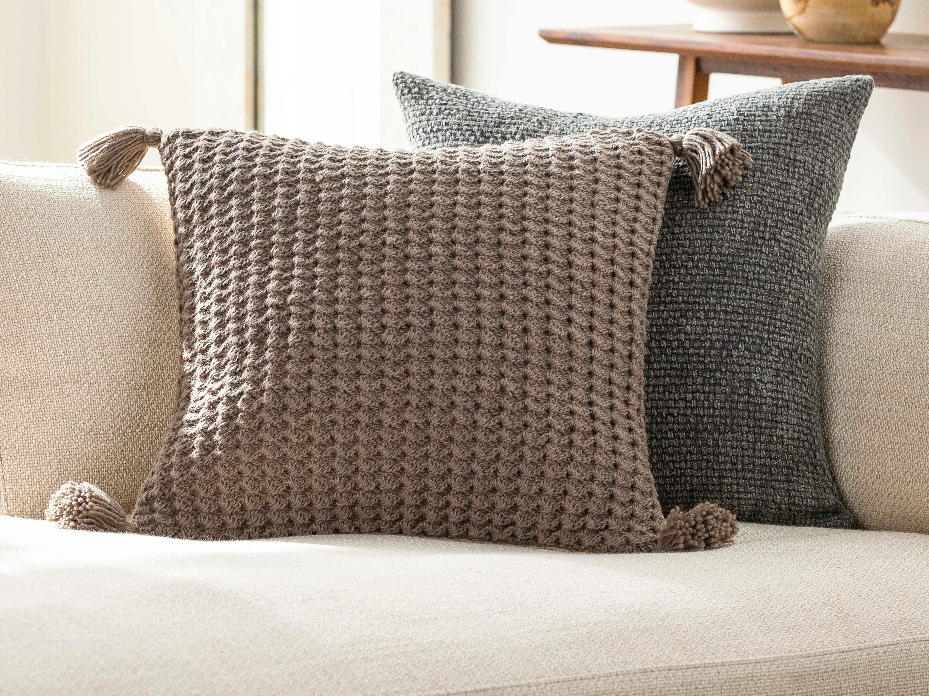 Surya Makrome Brown Pillow