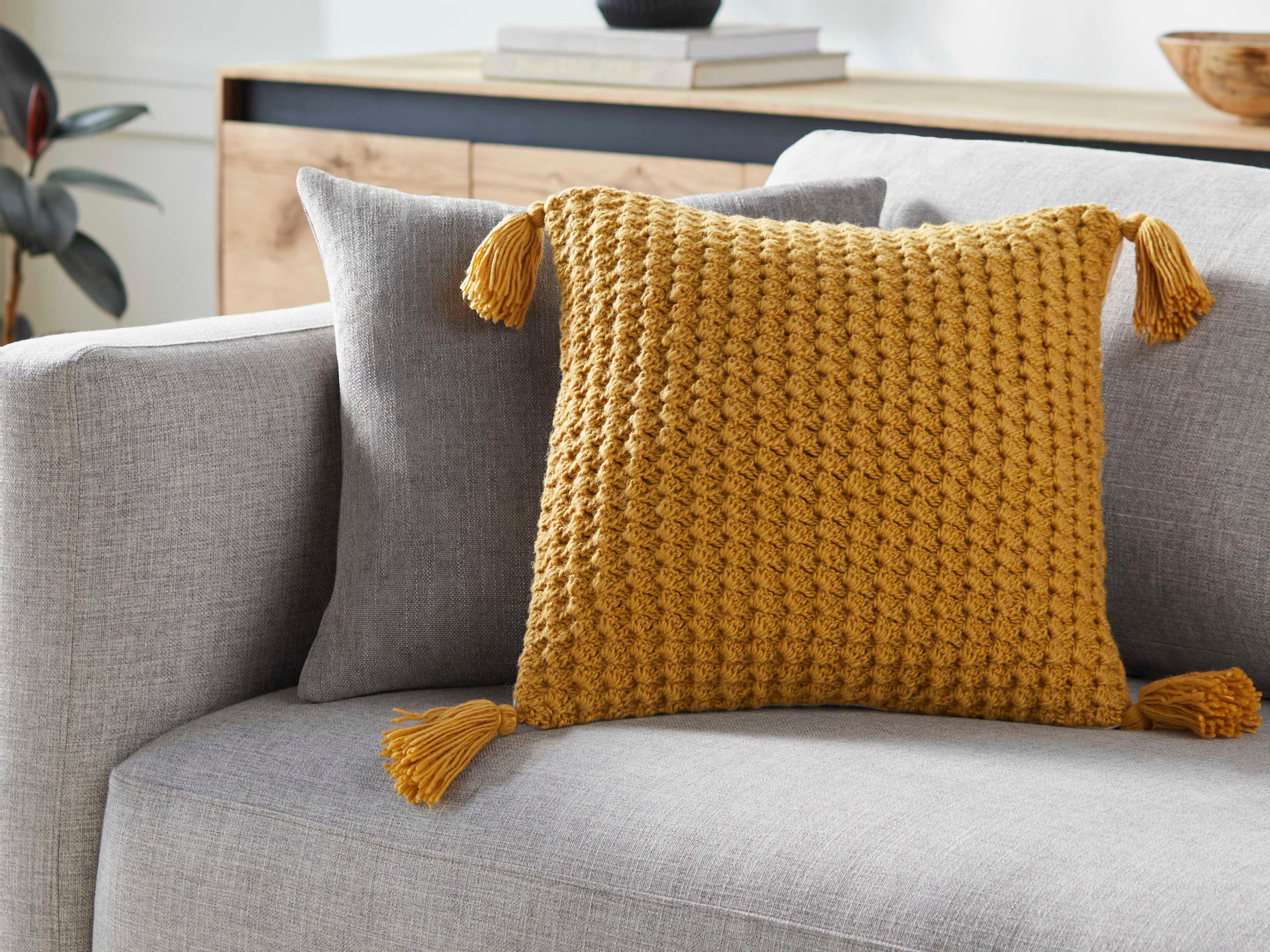 Surya Makrome Saffron Pillow