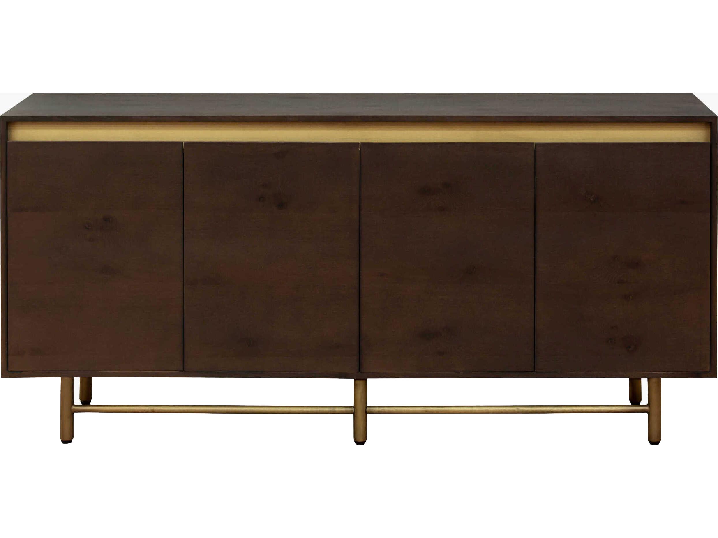 Surya Molander 64" Brown Metallic Brass Sideboard