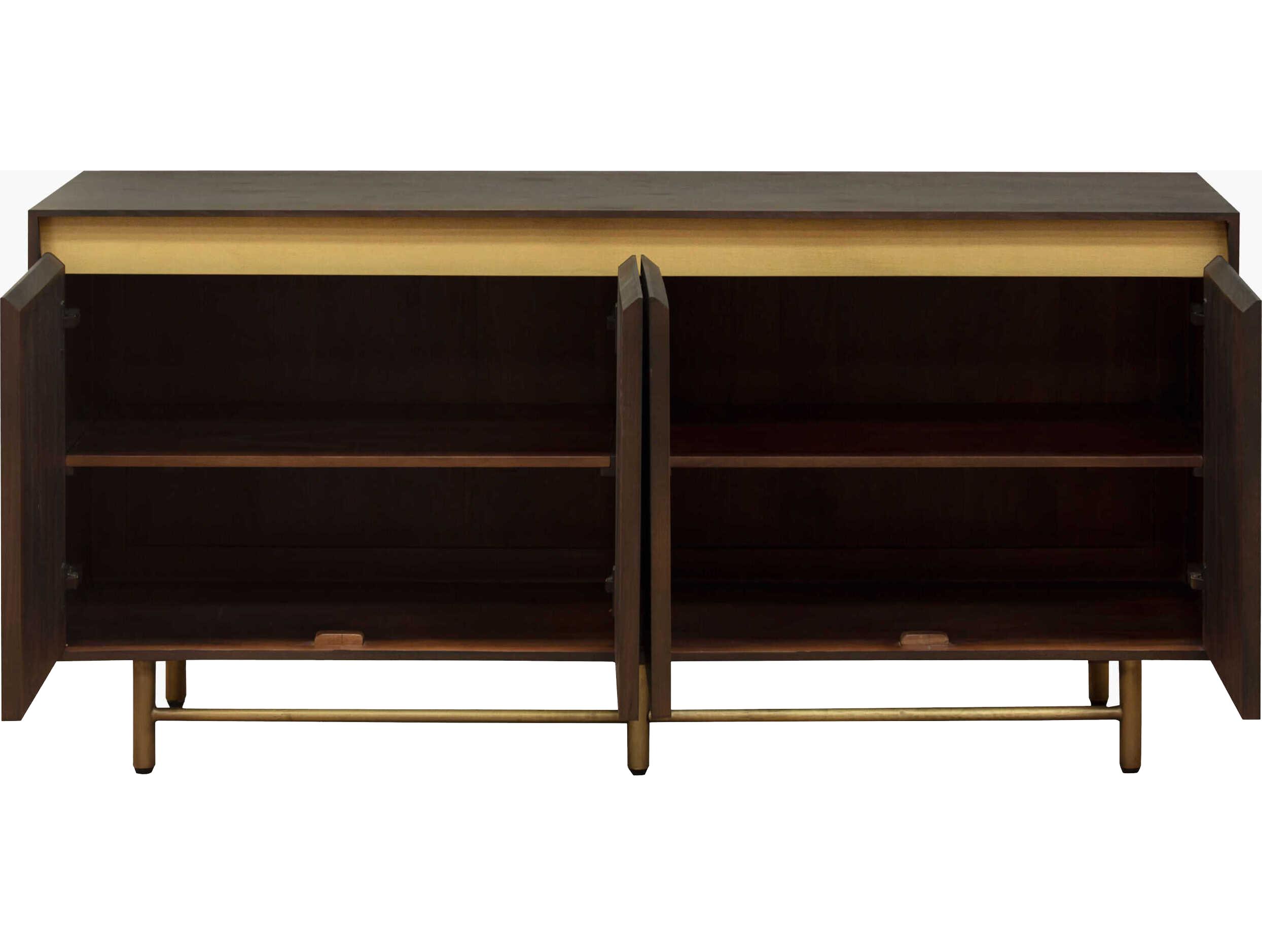 Surya Molander 64" Brown Metallic Brass Sideboard