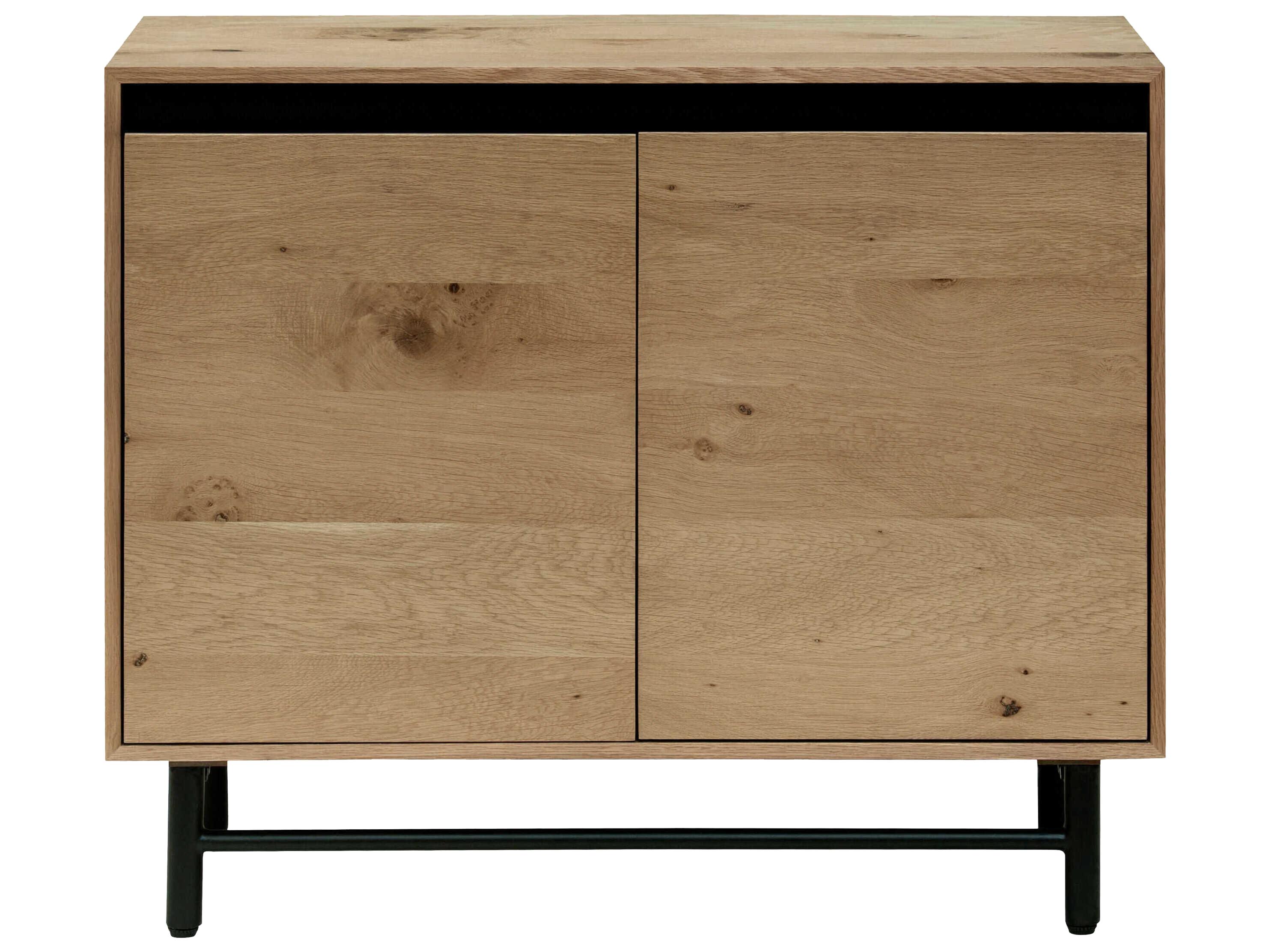 Surya Molander Clear Black Oak Wood Accent Cabinet