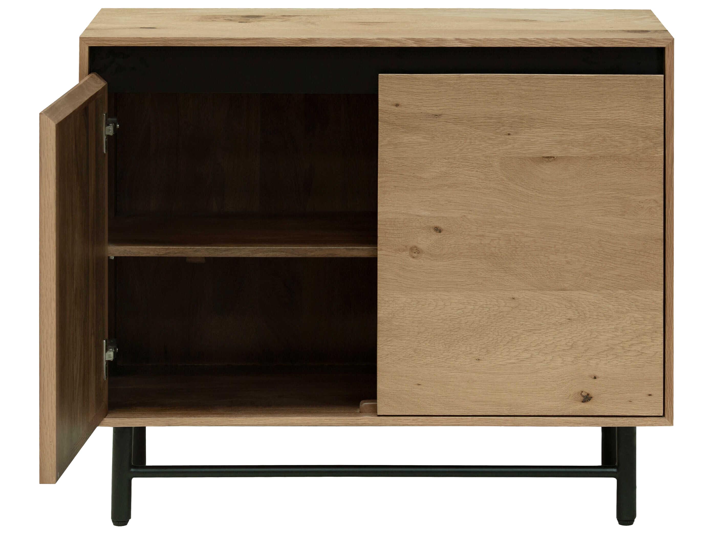 Surya Molander Clear Black Oak Wood Accent Cabinet