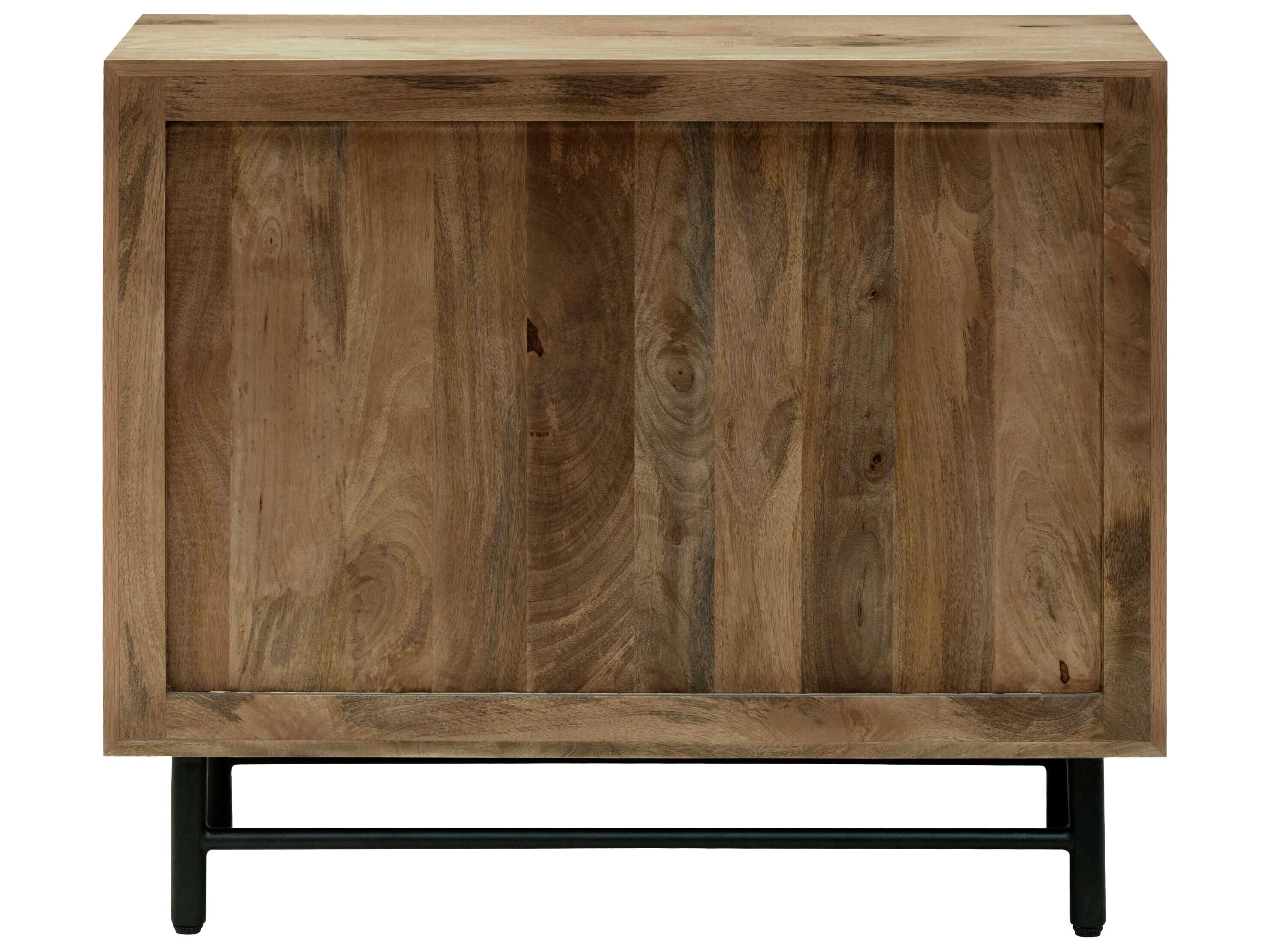 Surya Molander Clear Black Oak Wood Accent Cabinet