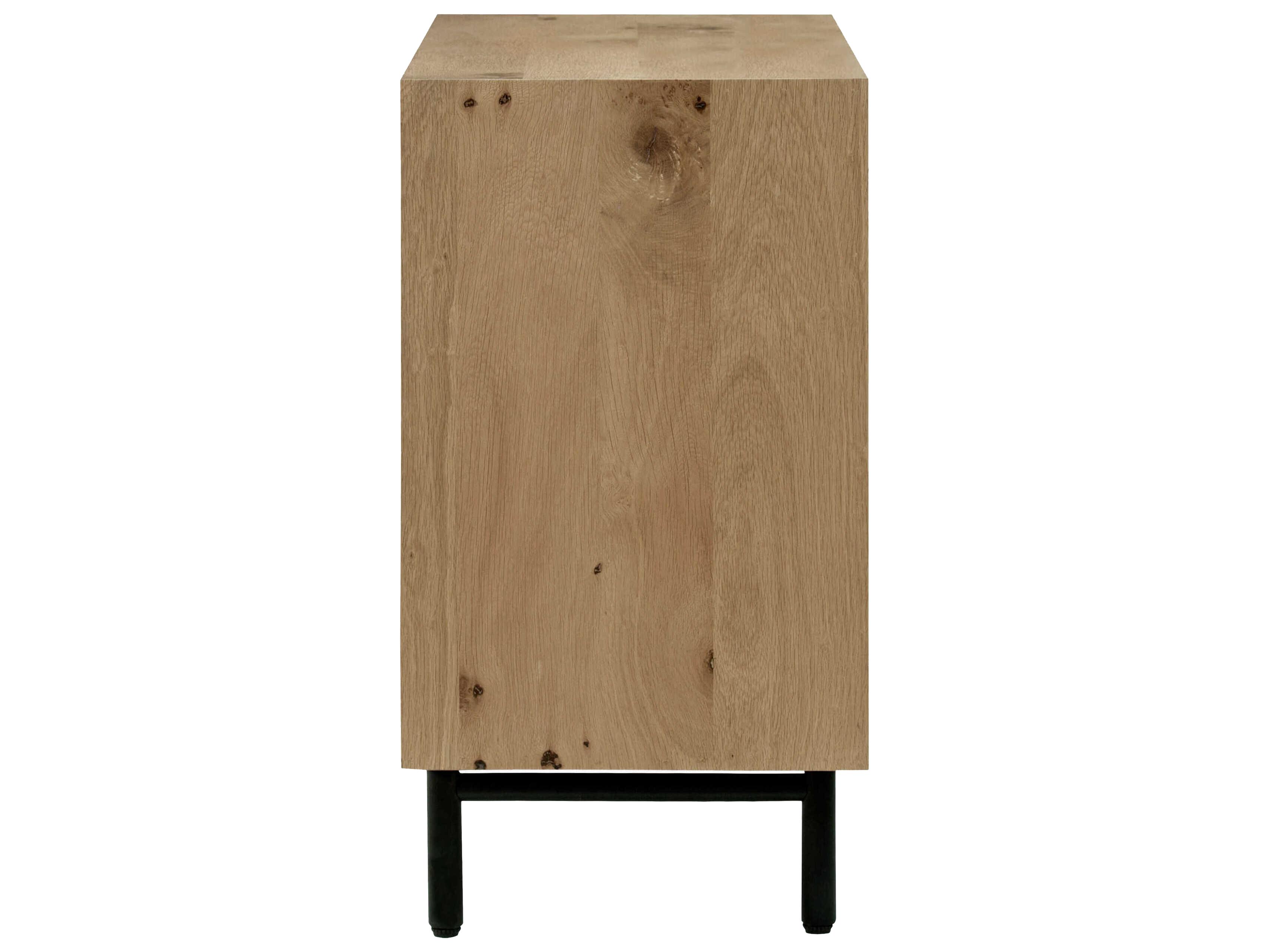 Surya Molander Clear Black Oak Wood Accent Cabinet