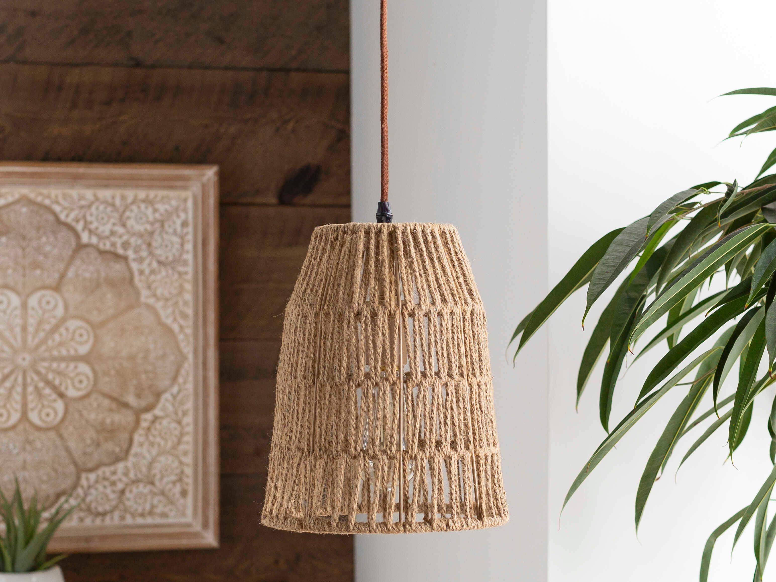 Surya Manning 1-Light Tan Brown Mini Pendant