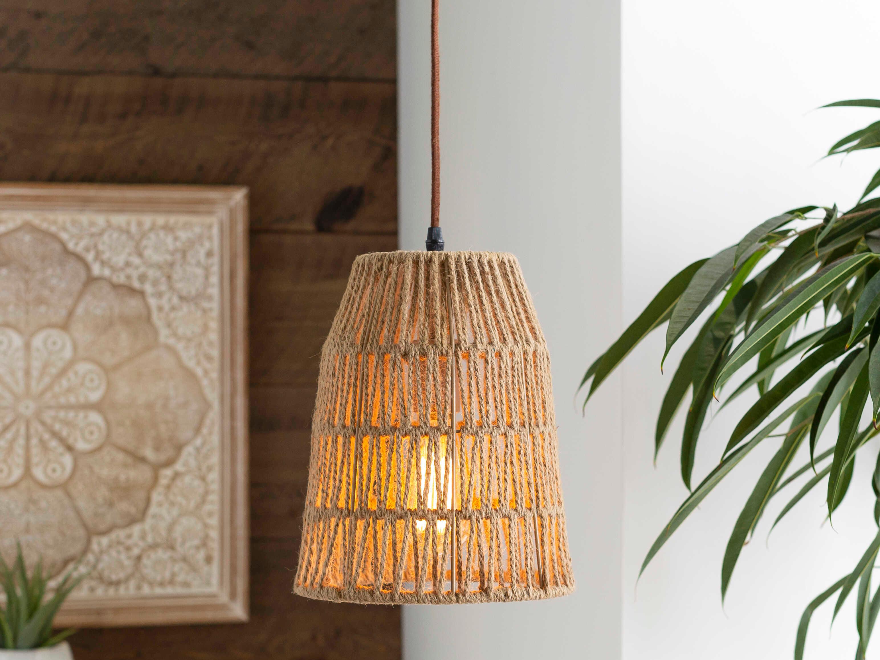 Surya Manning 1-Light Tan Brown Mini Pendant