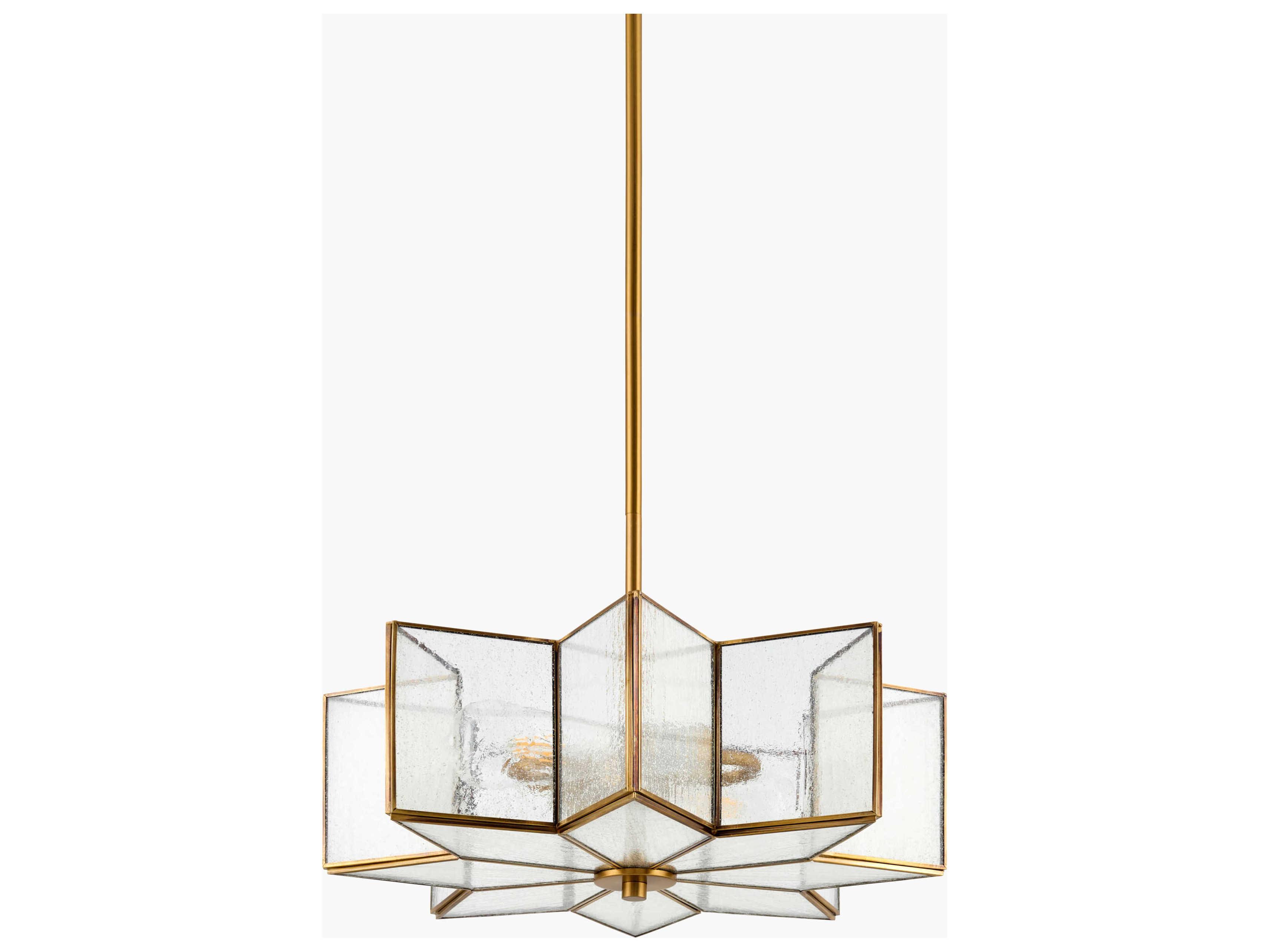 Surya Morella 2-Light Metallic Brass Geometric Pendant
