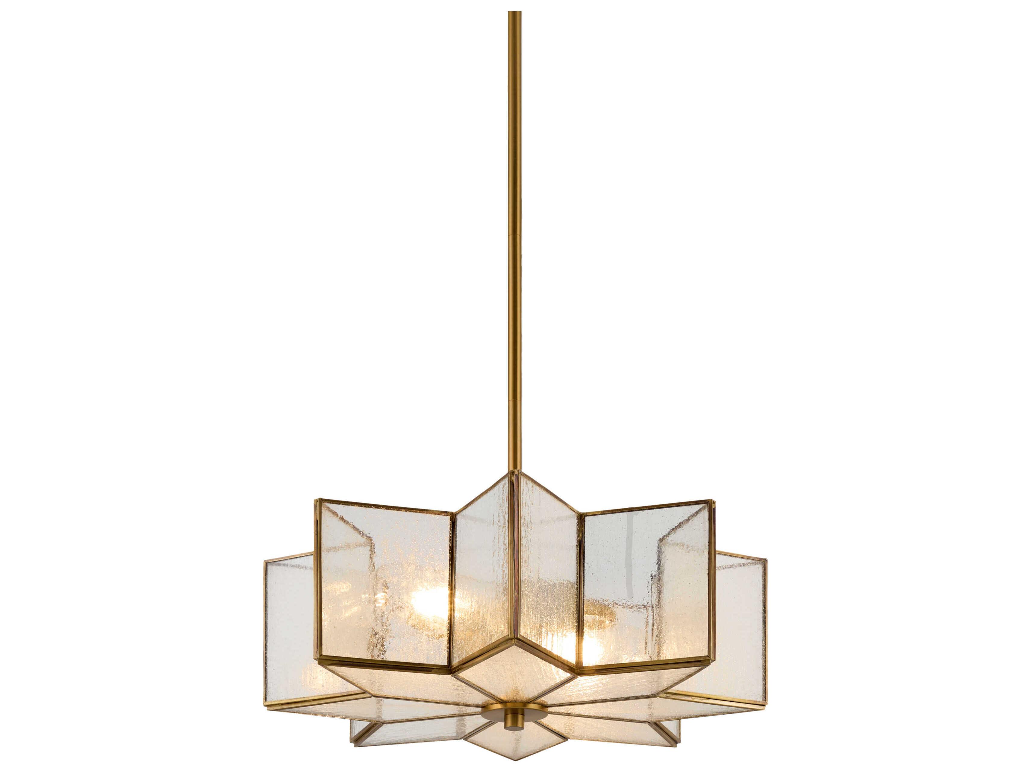 Surya Morella 2-Light Metallic Brass Geometric Pendant
