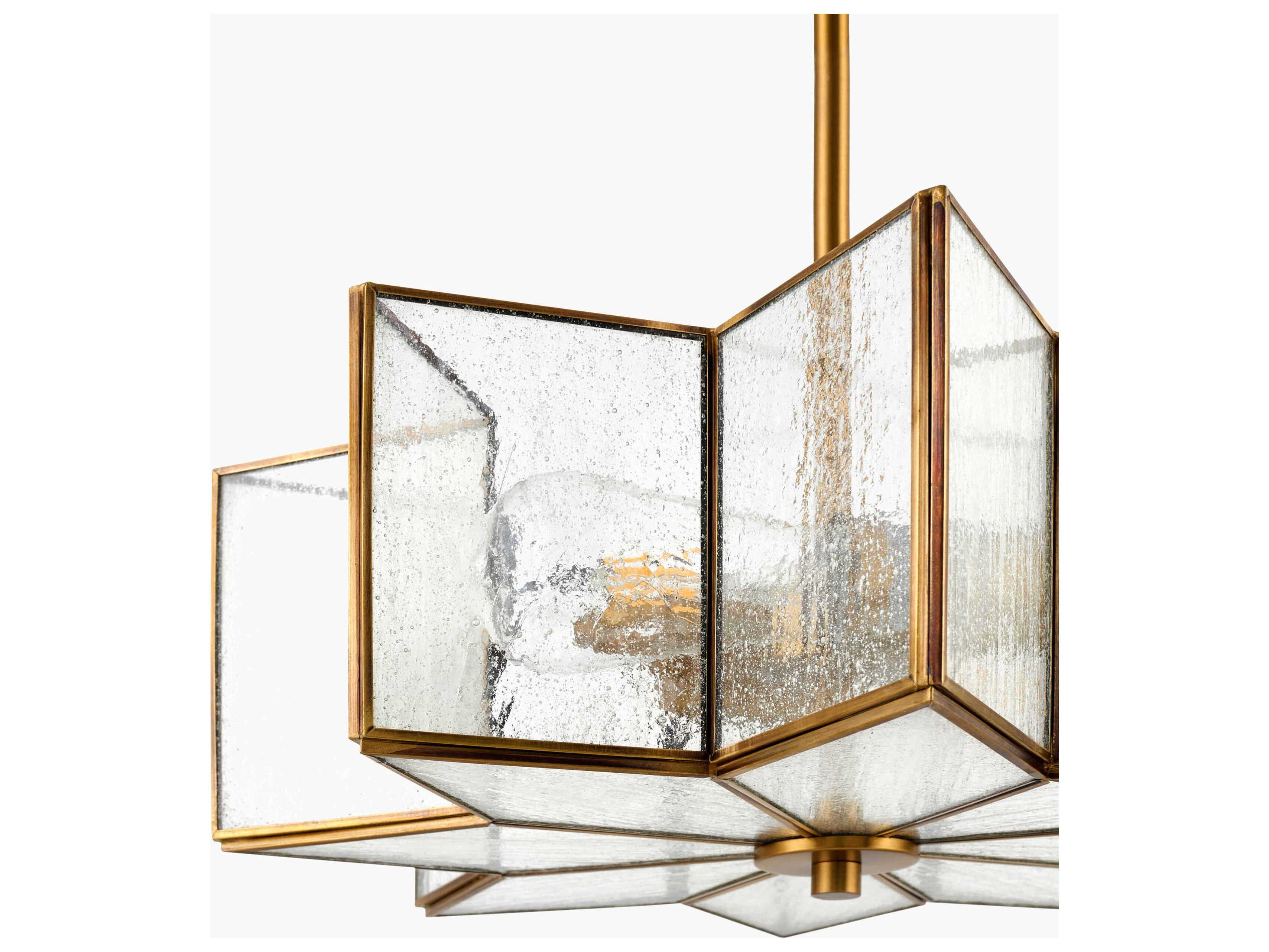 Surya Morella 2-Light Metallic Brass Geometric Pendant
