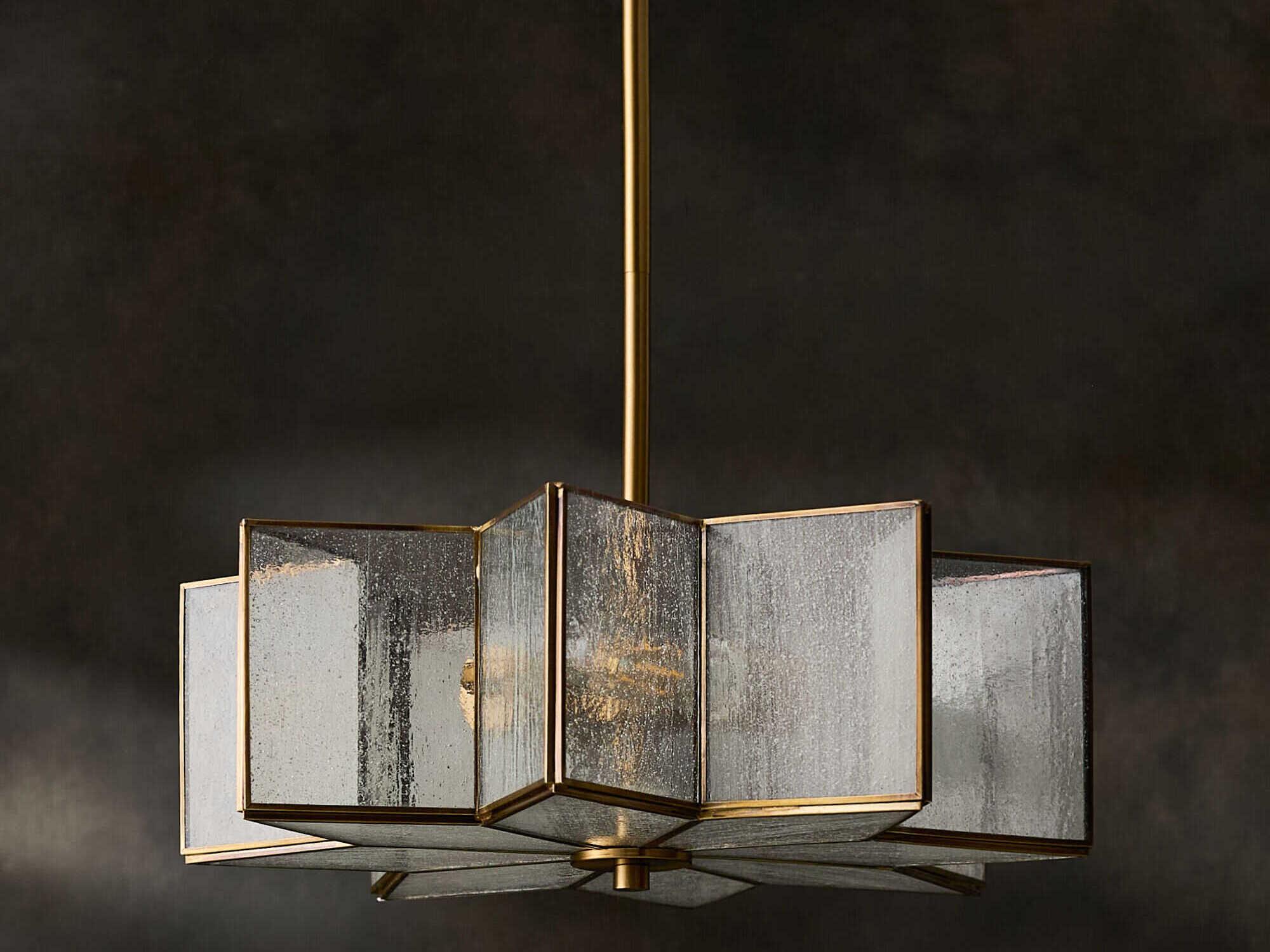 Surya Morella 2-Light Metallic Brass Geometric Pendant