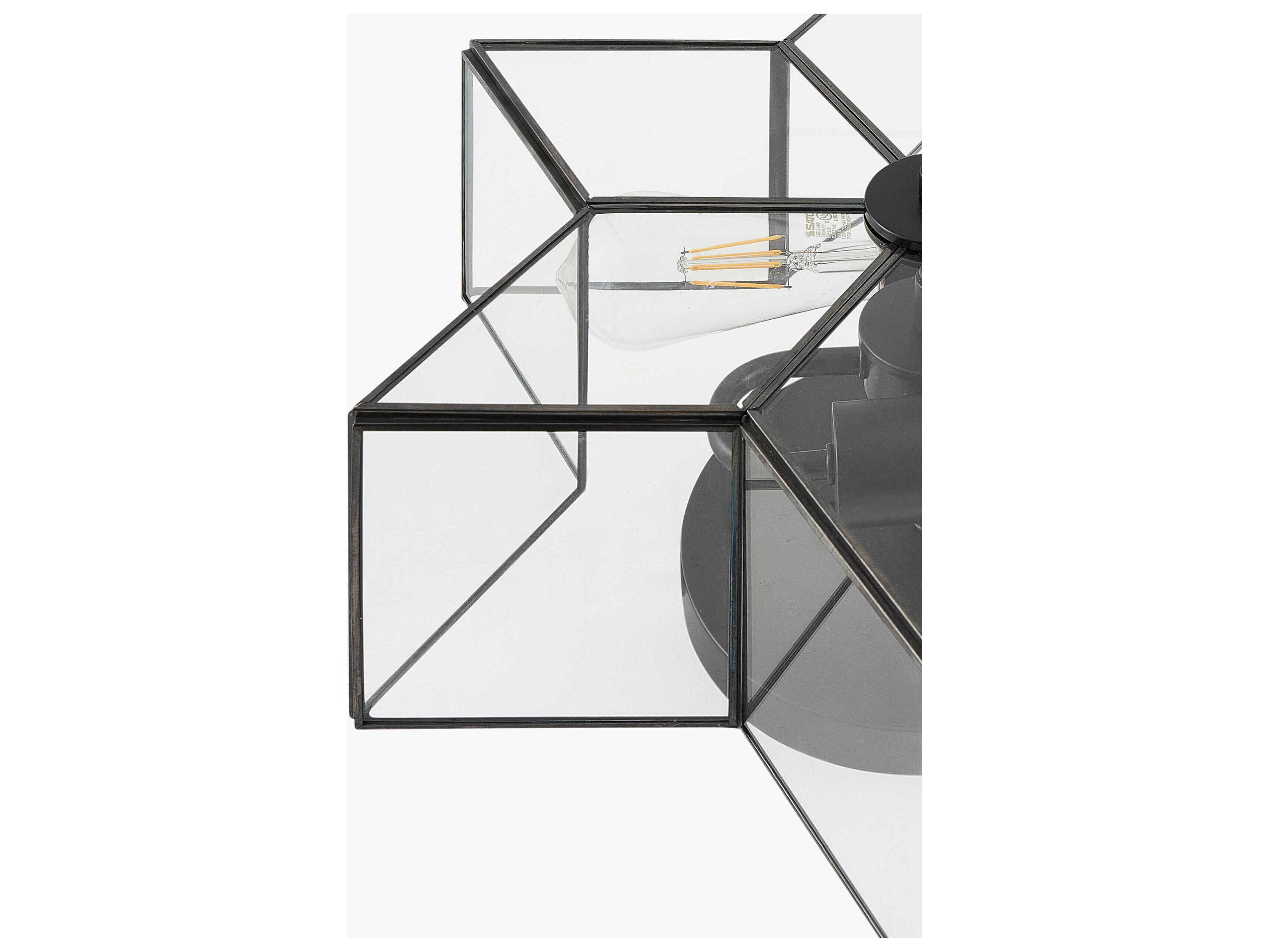 Surya Morella 2-Light Black Geometric Semi Flush Mount