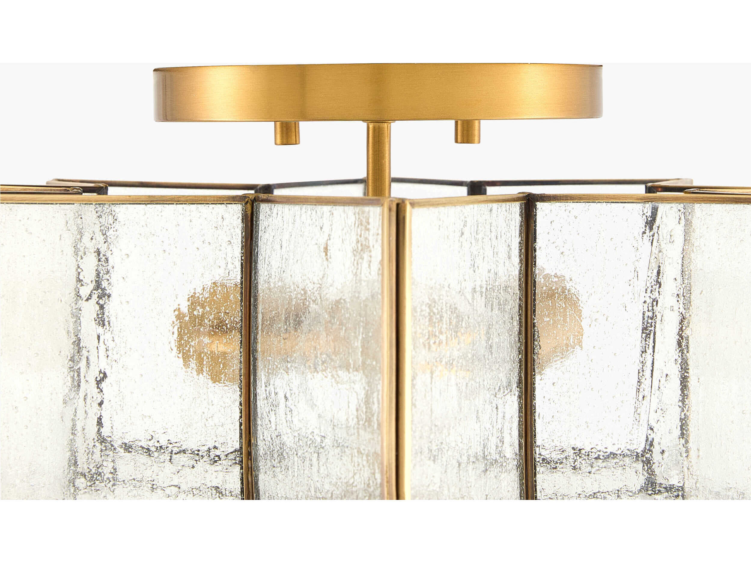 Surya Morella 2-Light Metallic Brass Geometric Semi Flush Mount