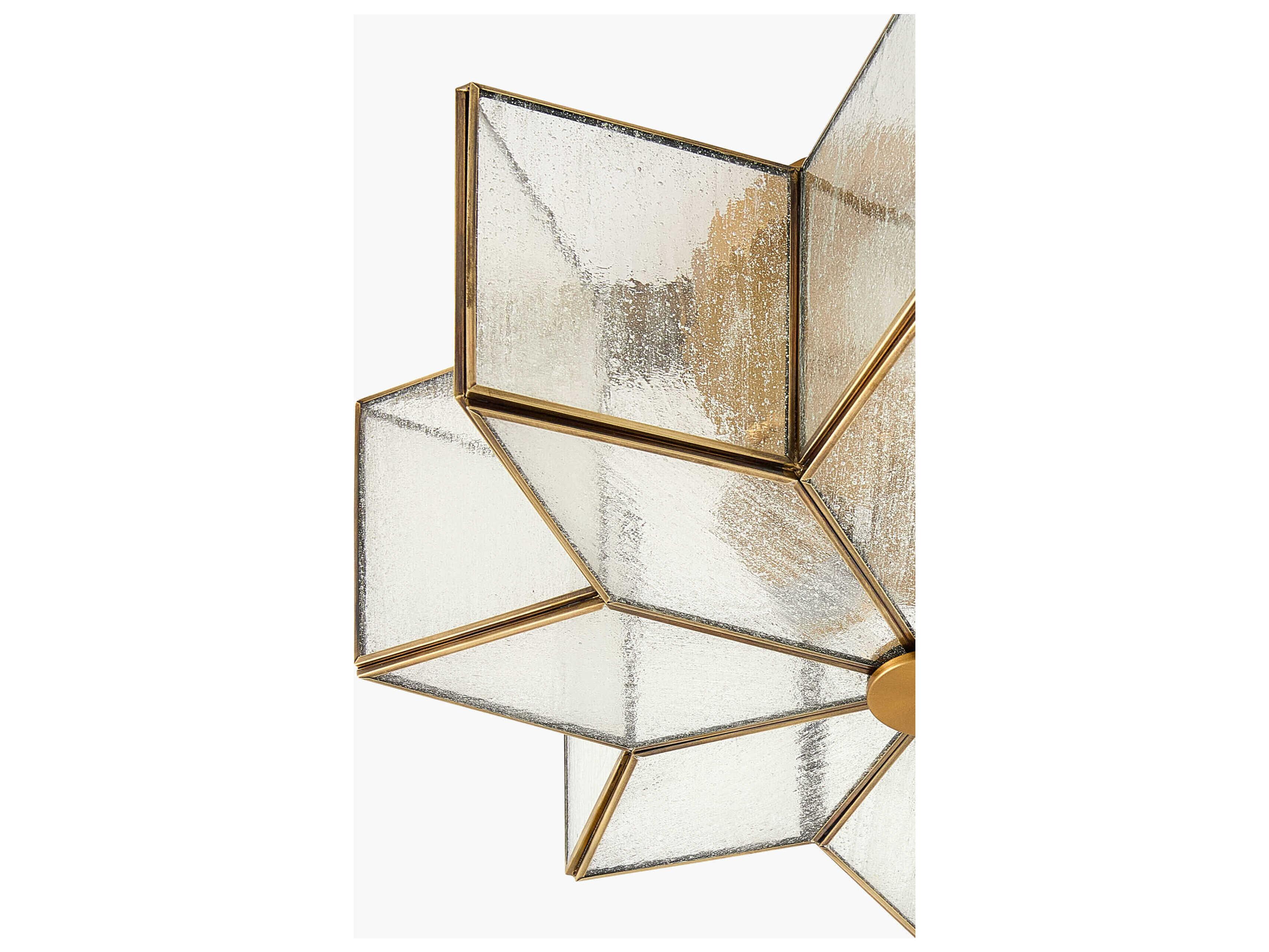 Surya Morella 2-Light Metallic Brass Geometric Semi Flush Mount