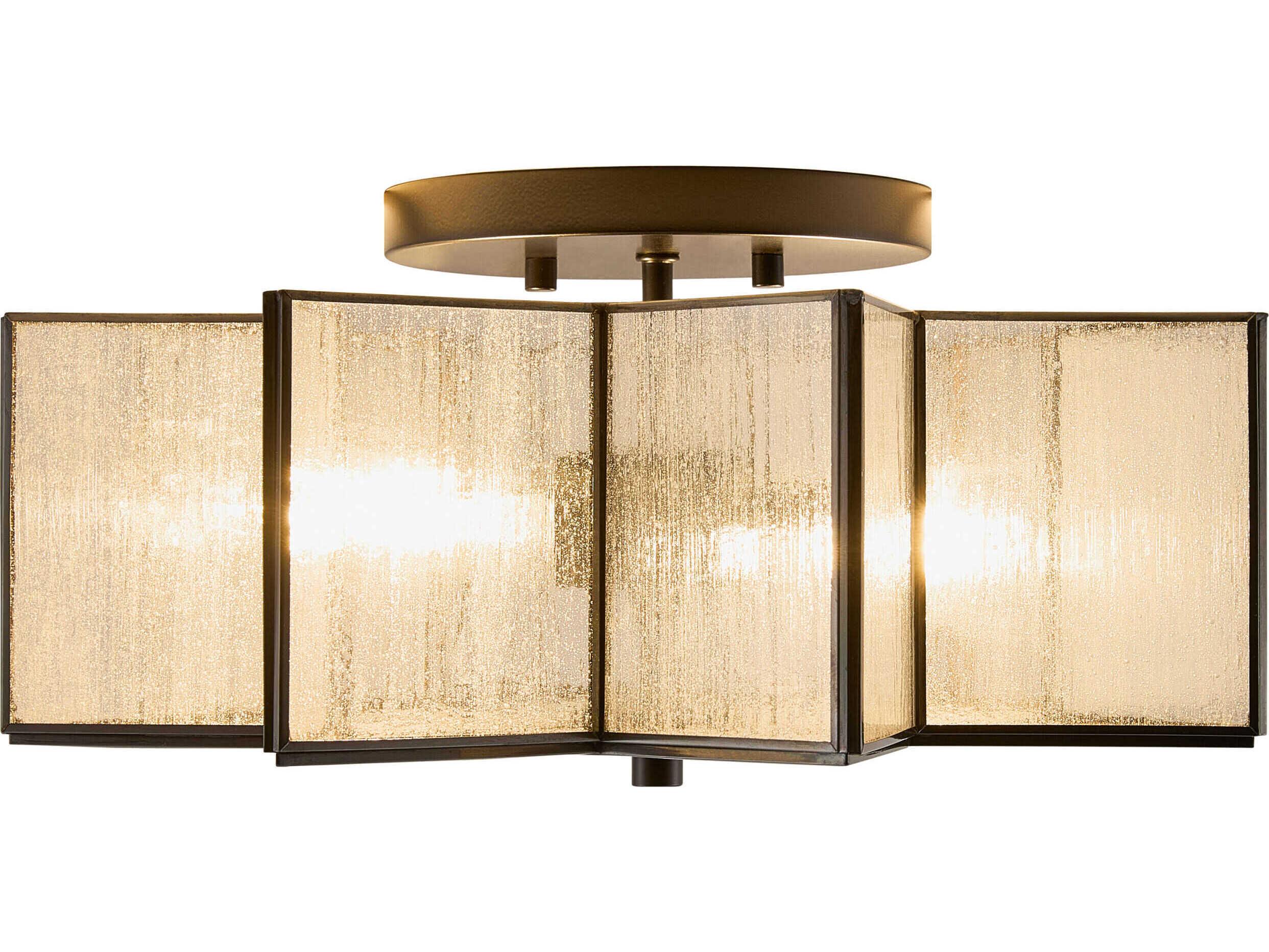 Surya Morella 2-Light Black Geometric Semi Flush Mount