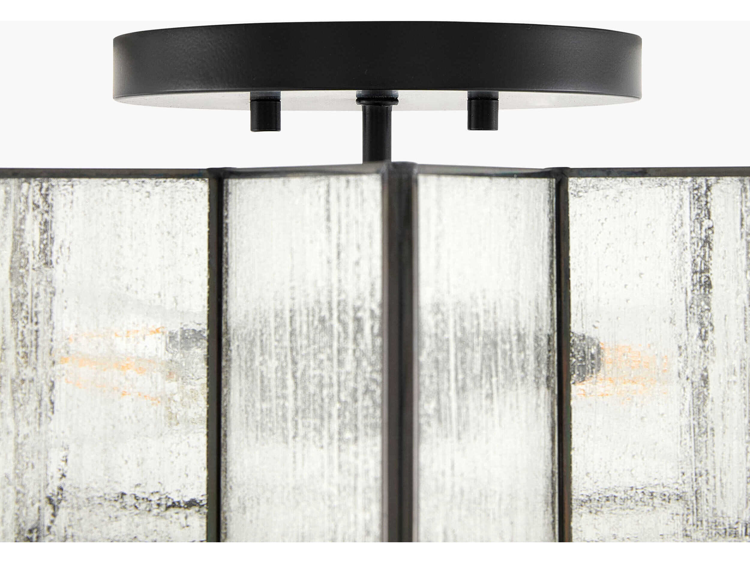 Surya Morella 2-Light Black Geometric Semi Flush Mount