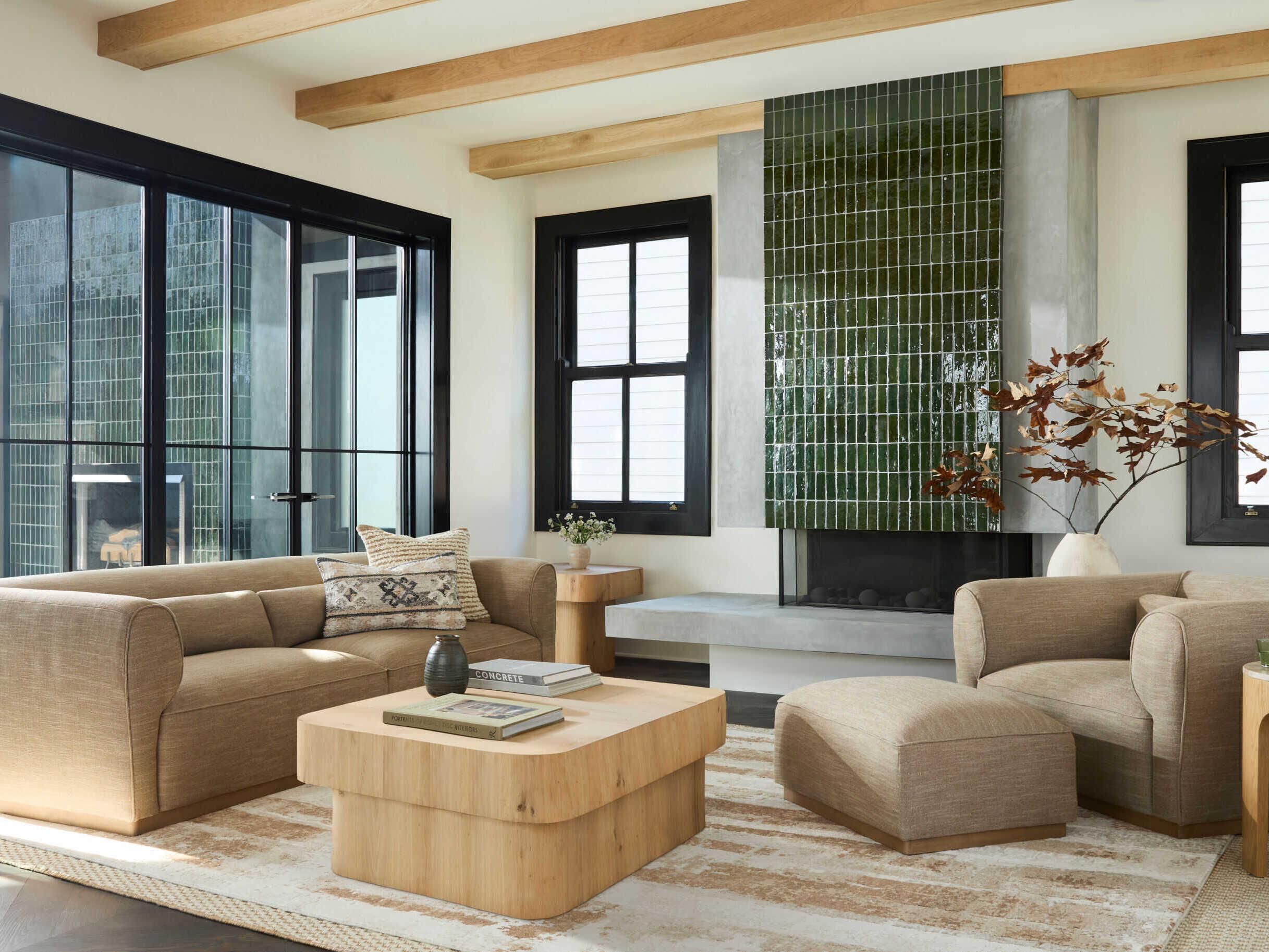 Surya Moore Beige Accent Chair