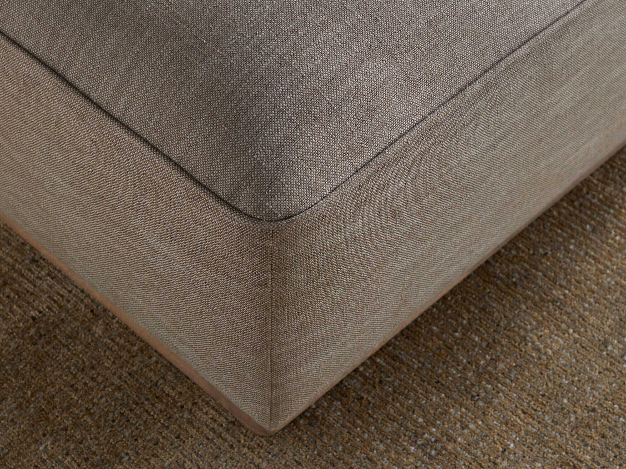 Surya Moore Beige Upholstered Ottoman