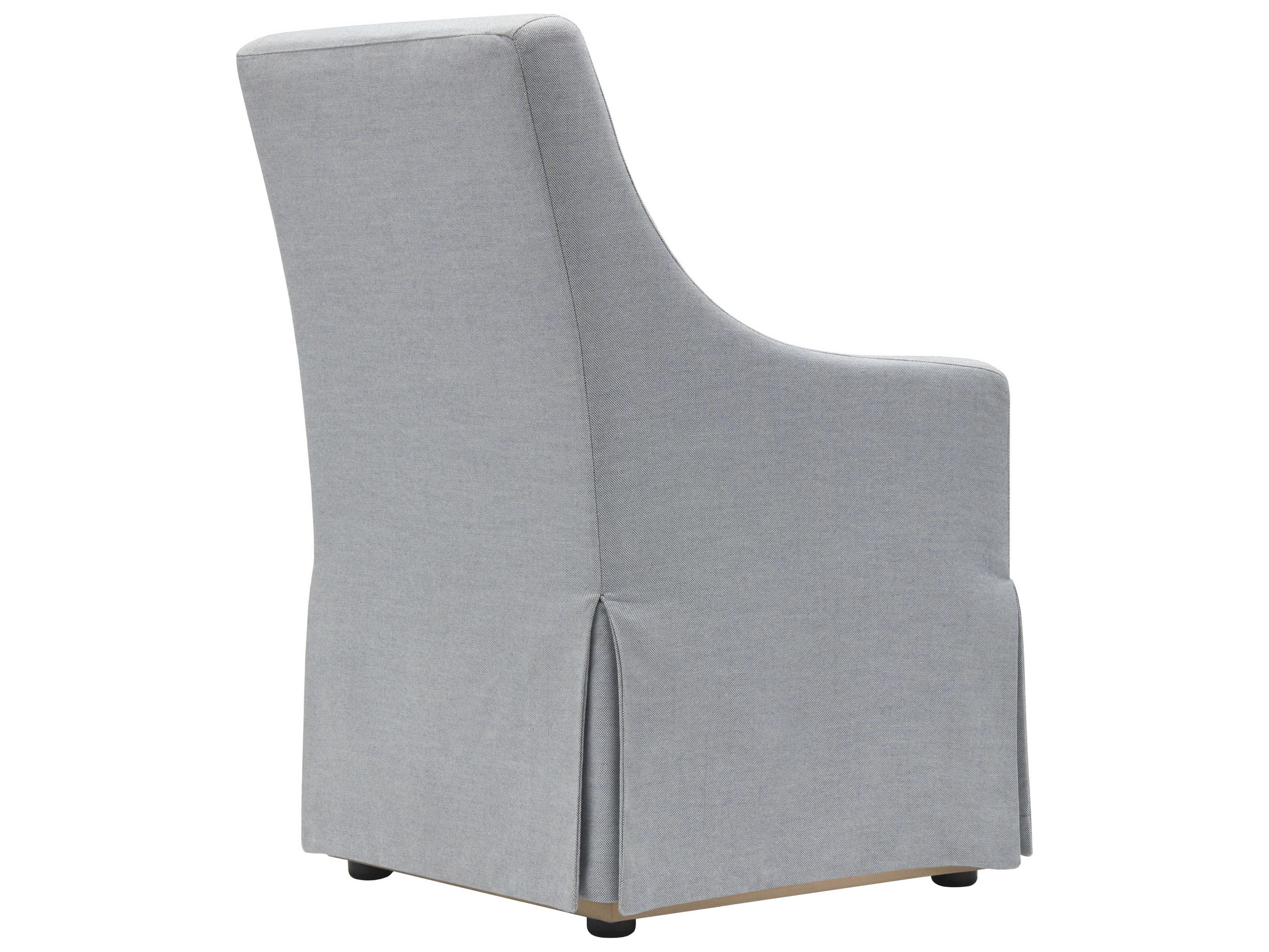 Surya Morada Rubberwood Gray Upholstered Arm Dining Chair