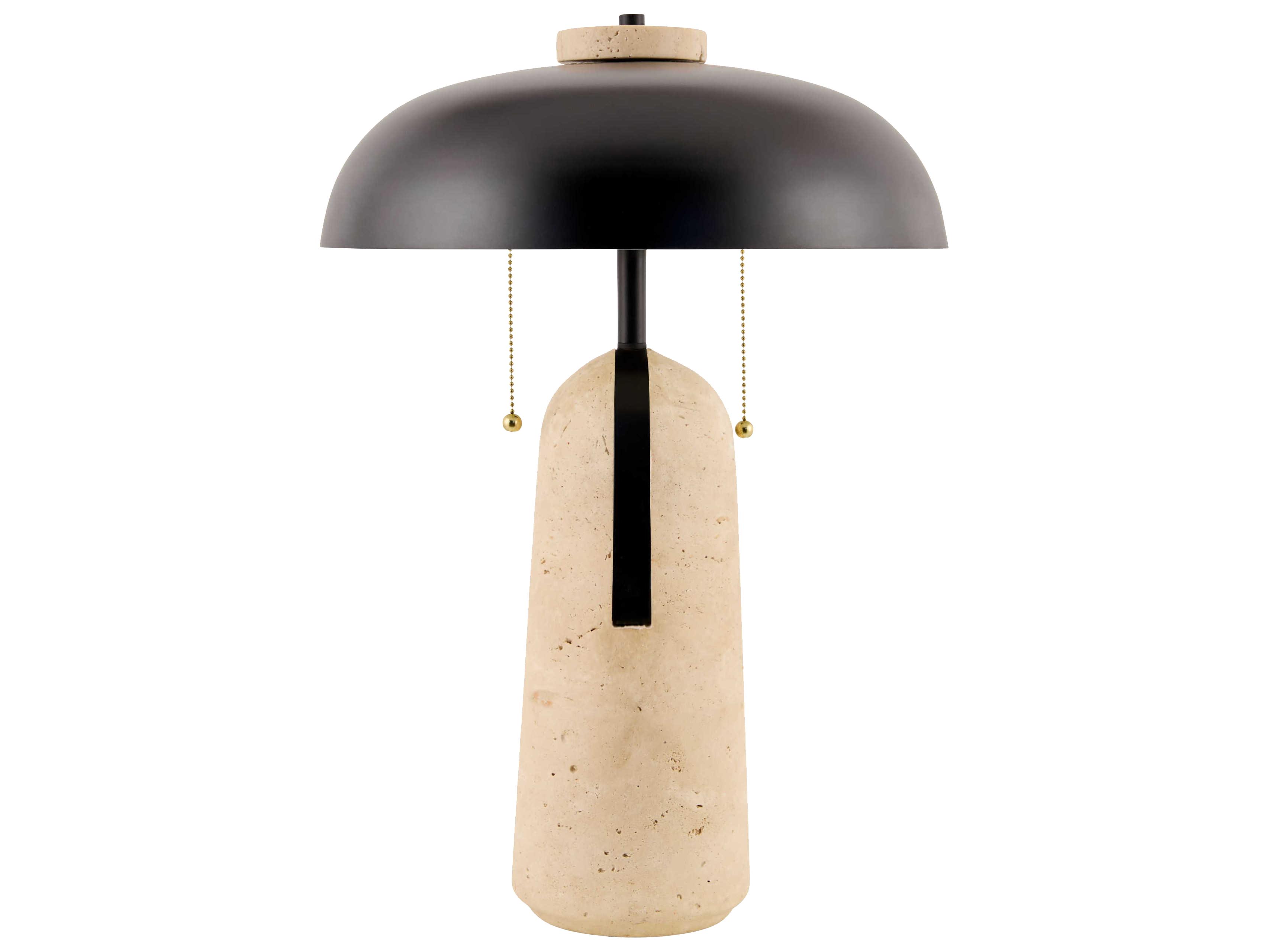 Surya Mopti Brown White Linen Table Lamp