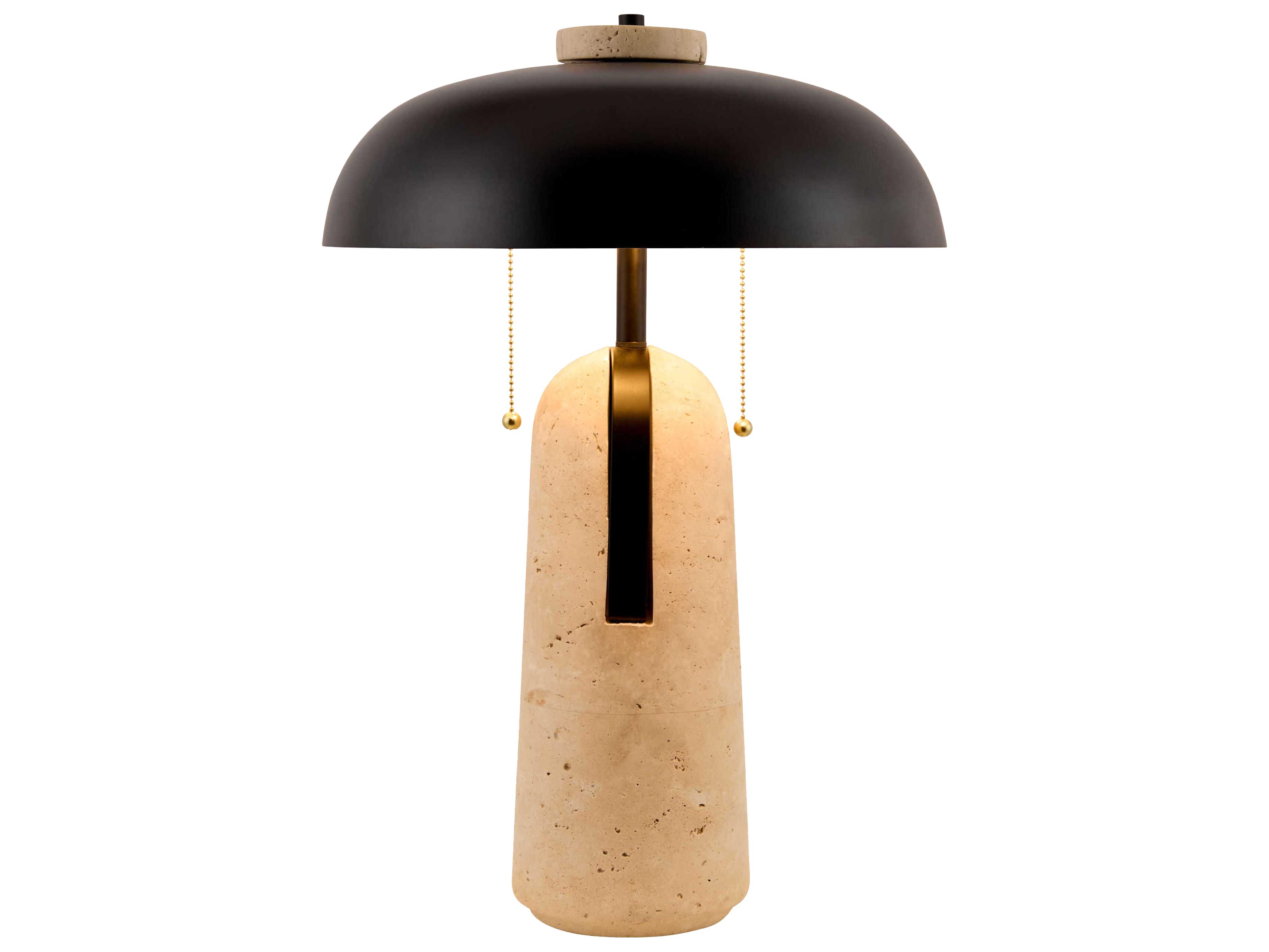 Surya Mopti Brown White Linen Table Lamp