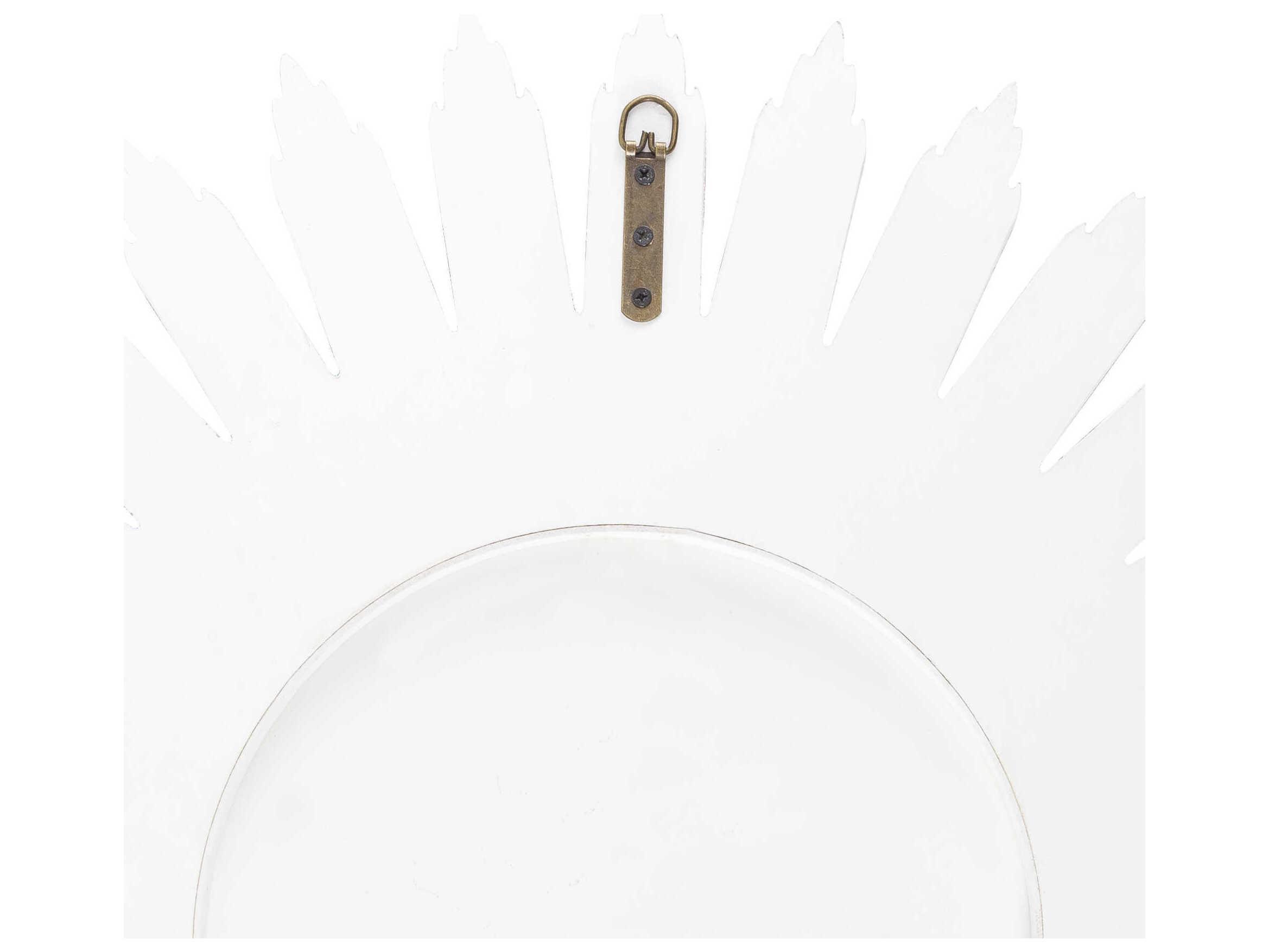 Surya Altair White Sunburst Wall Mirror