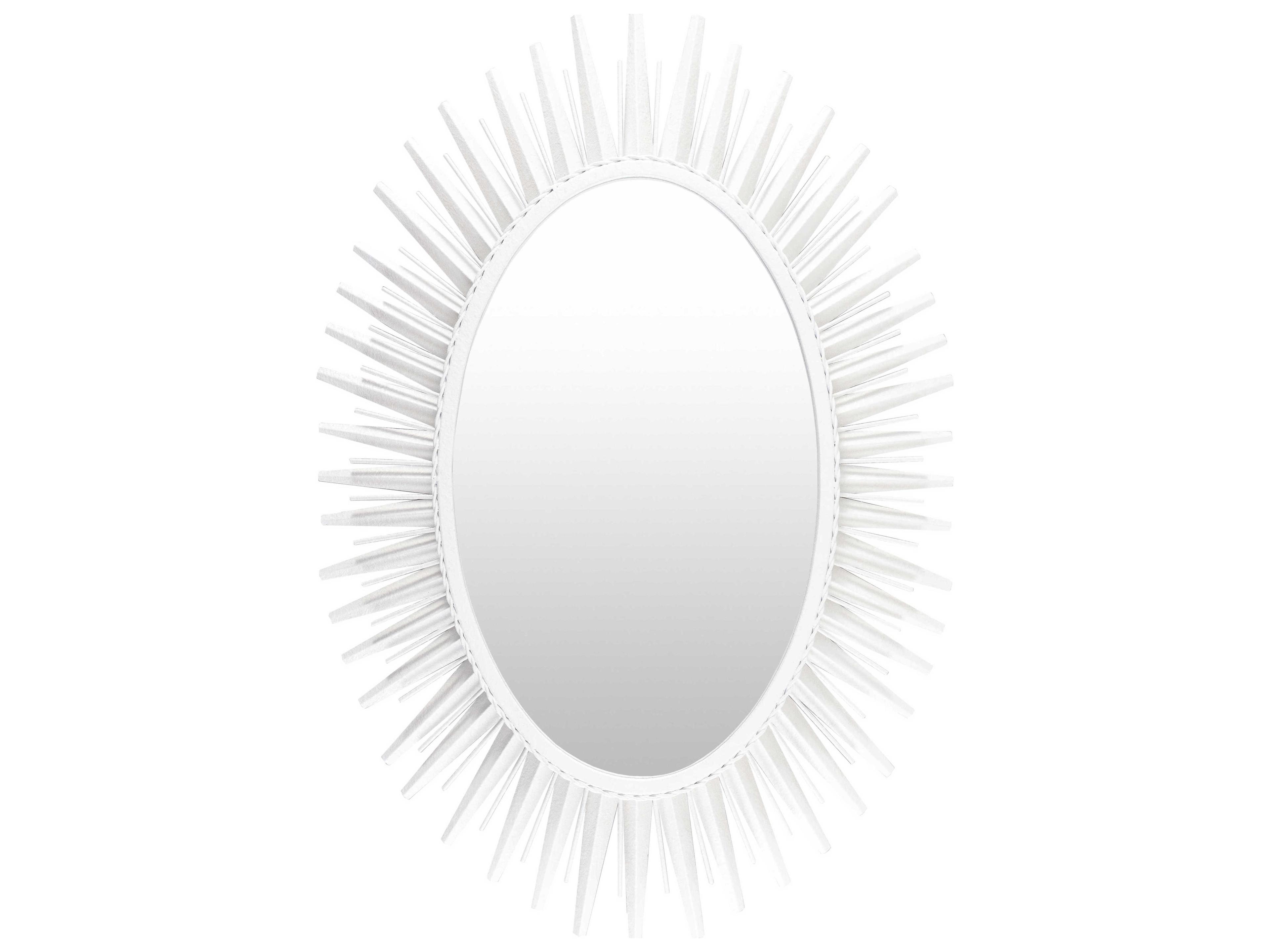 Surya Nihal White Oval Wall Mirror