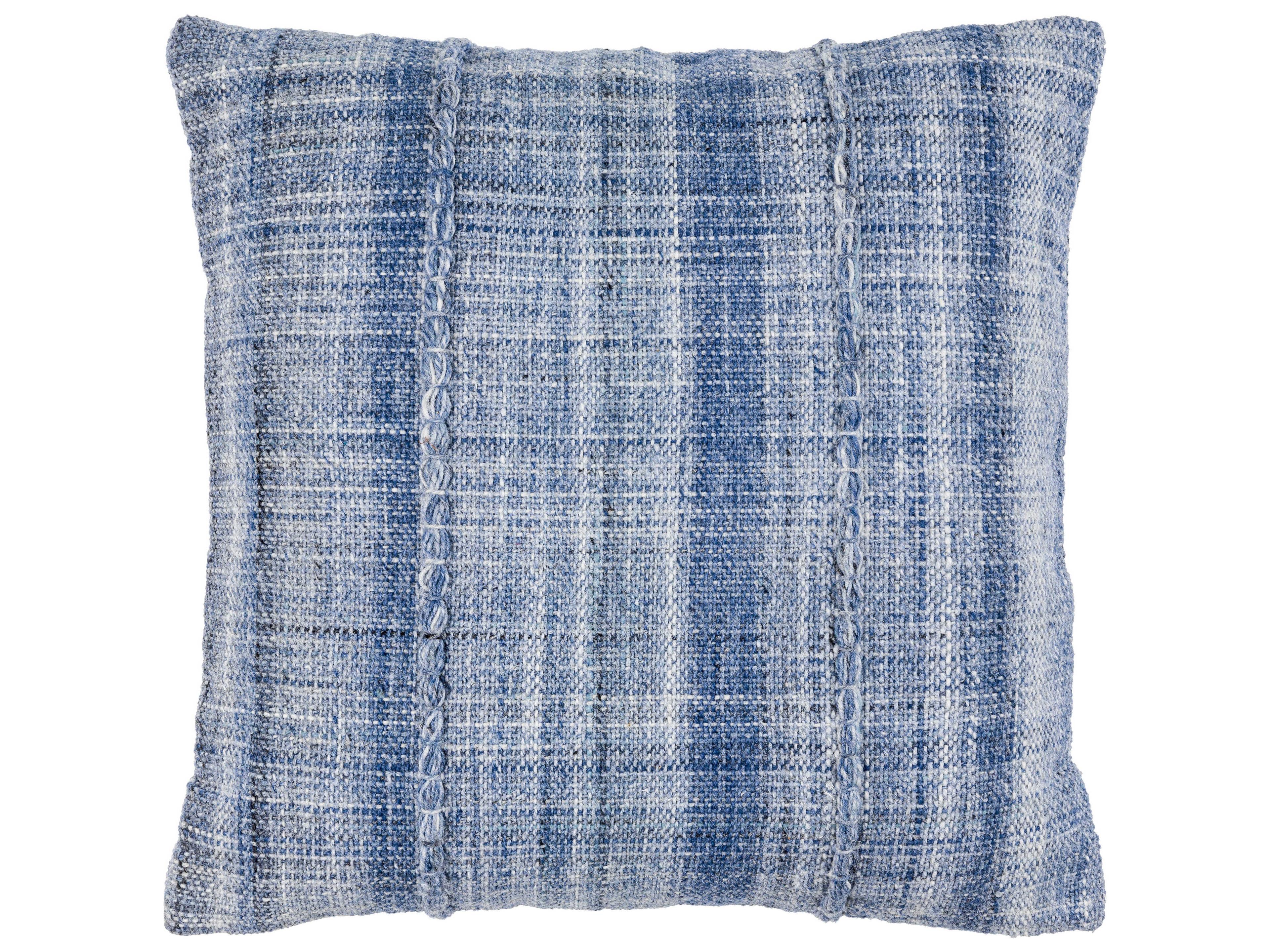 Surya Mudcloth Denim Blue Pillow