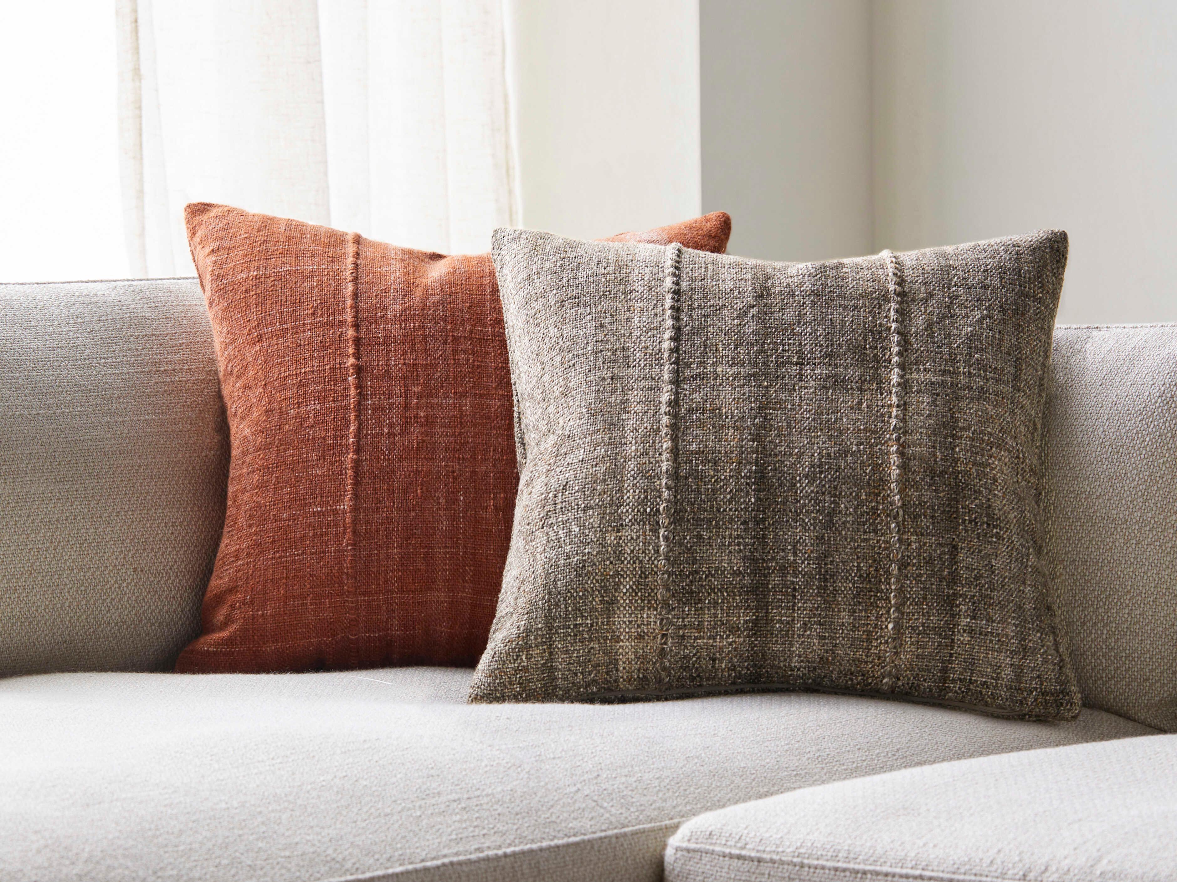 Surya Mudcloth Taupe Pillow