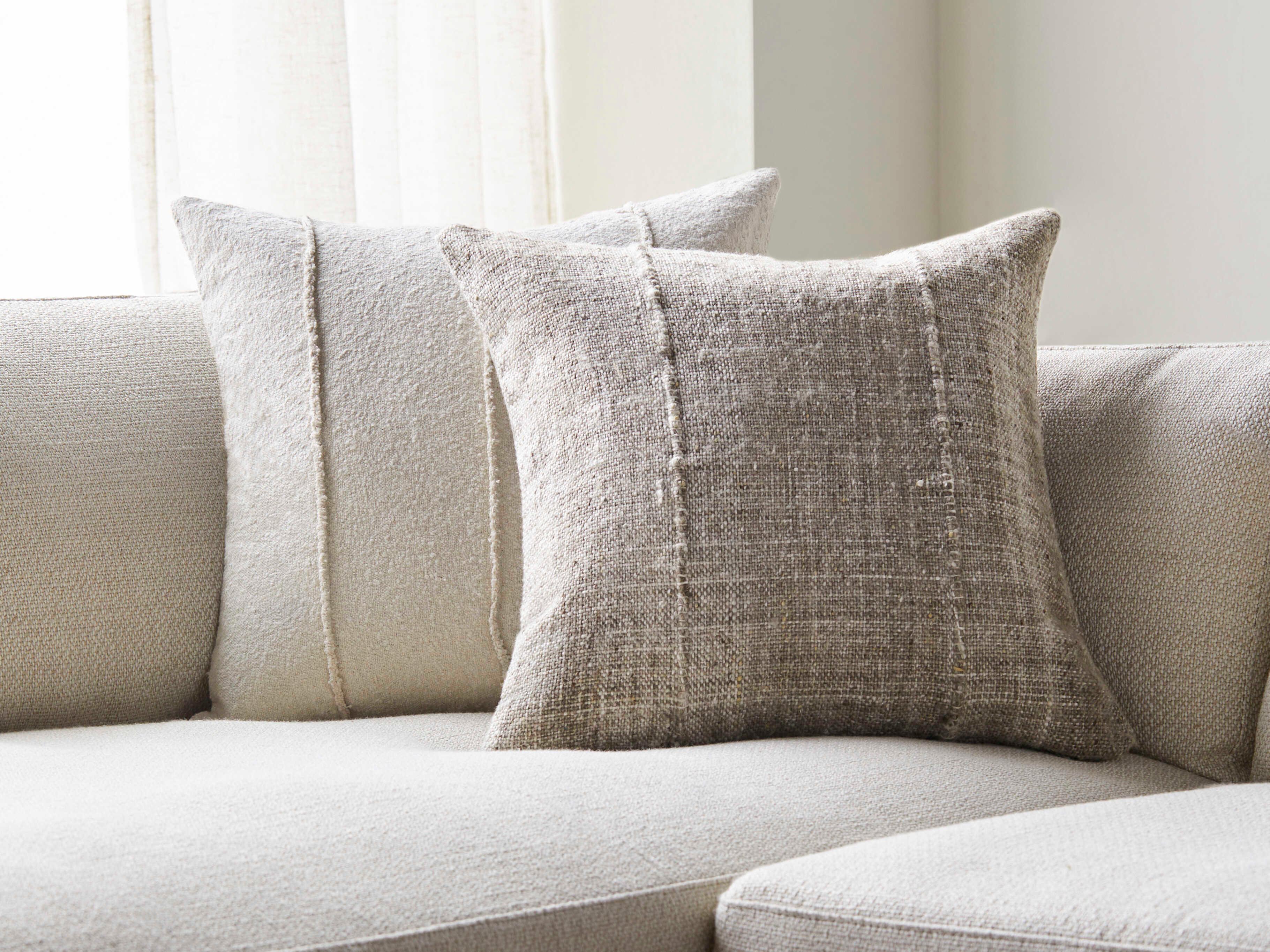 Surya Mudcloth Gray Pillow