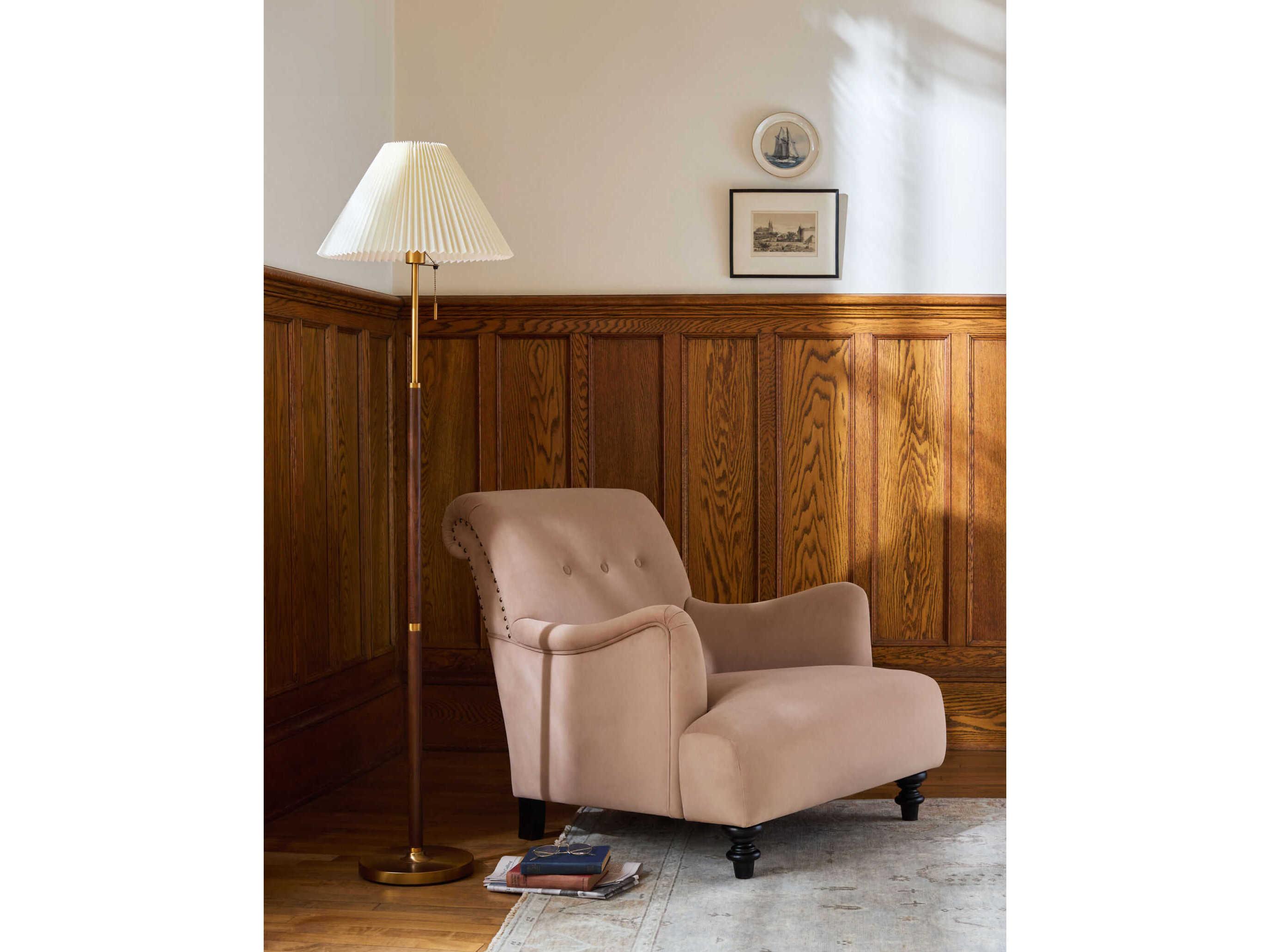 Surya Maylin Brown Leather Accent Chair