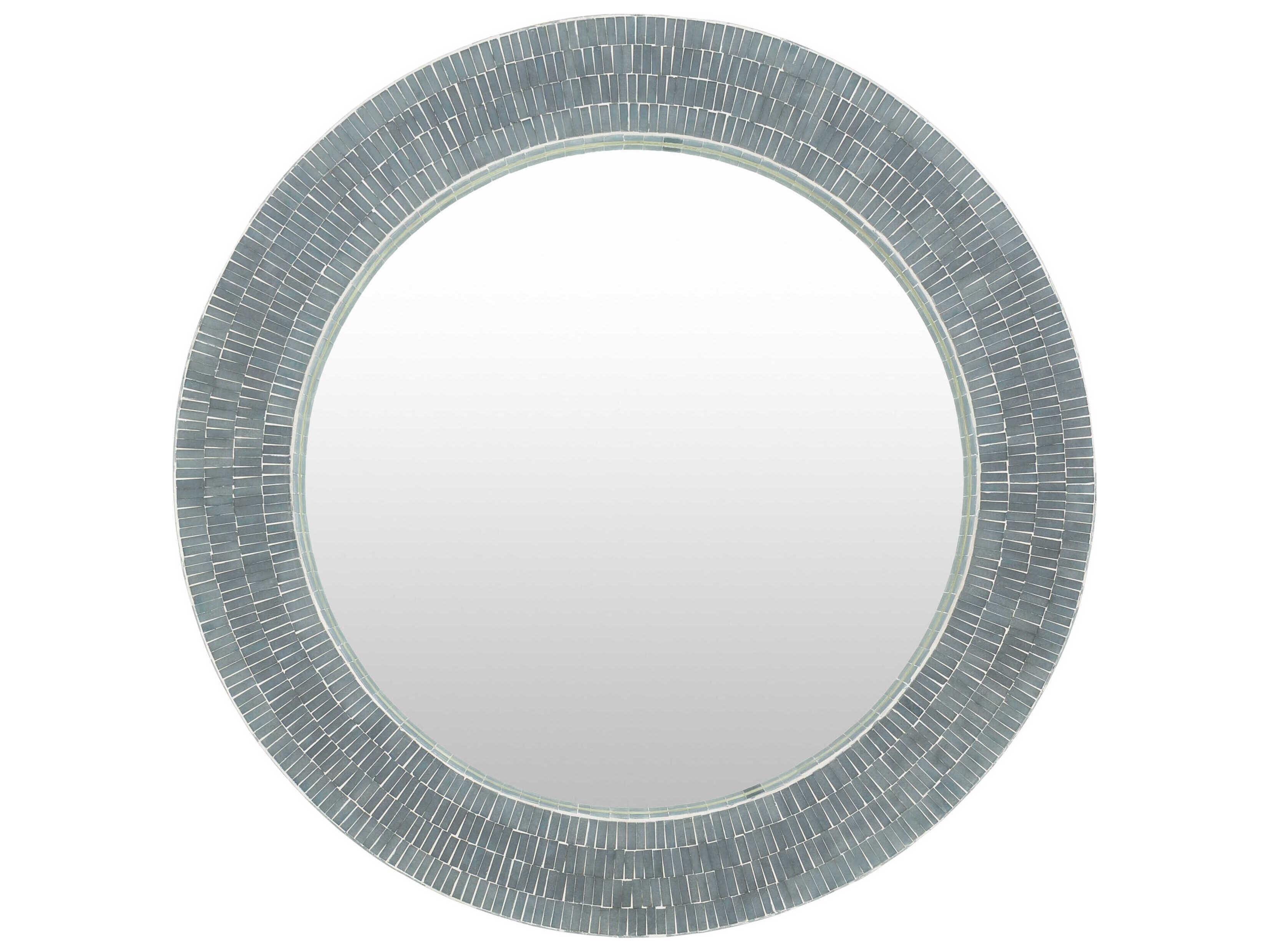 Surya Natalia Gray Round Wall Mirror