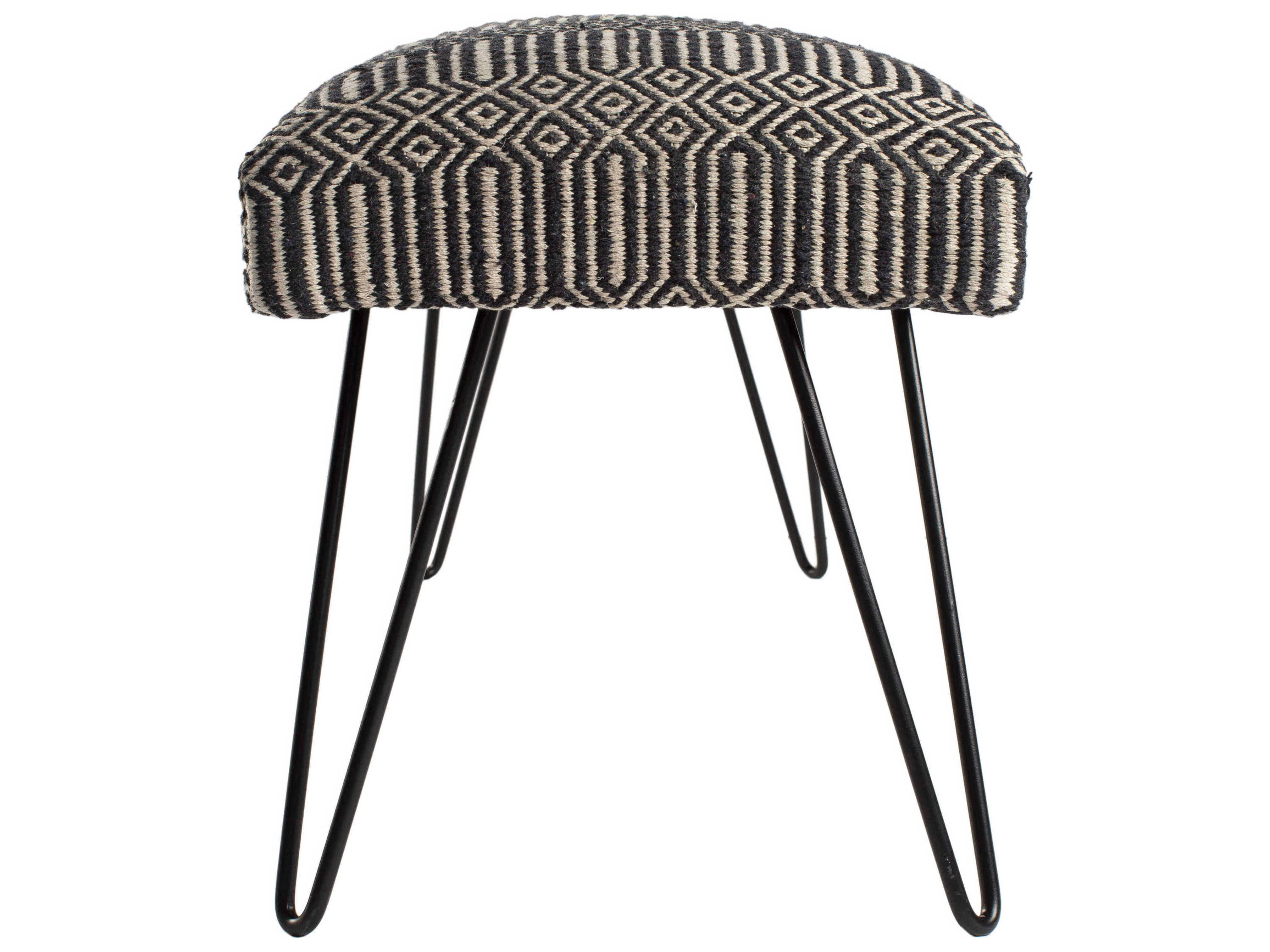 Surya Nakia Ivory Black Accent Bench