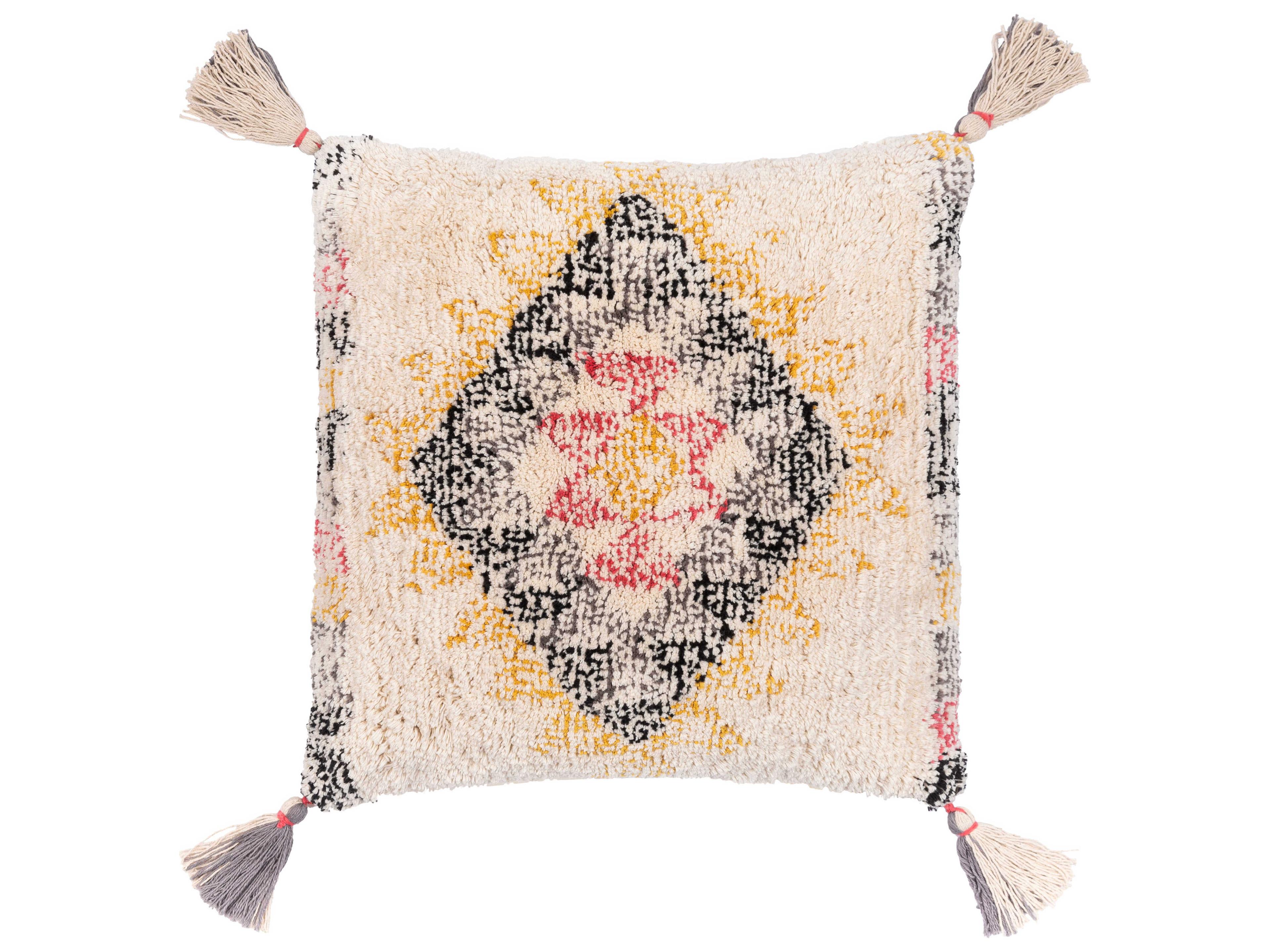 Surya Nador Black / Cream / Mustard Pillow