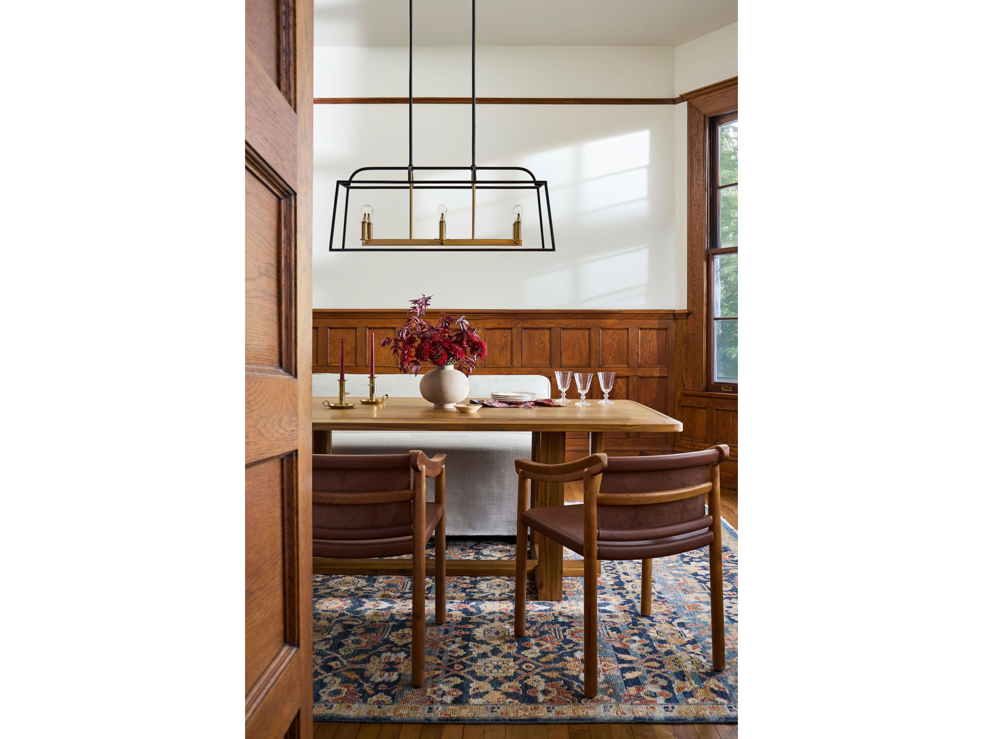 Surya Northbank Rectangular Wood Wheat Dining Table